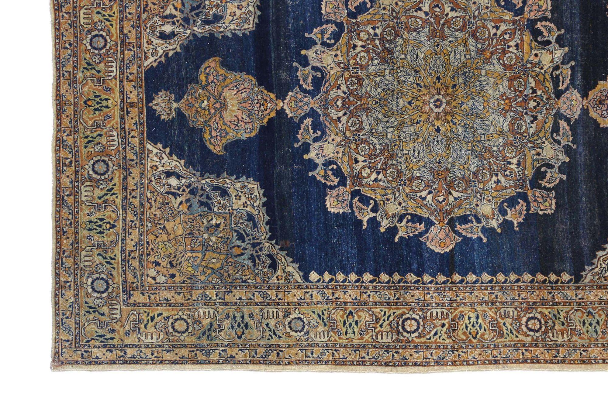Iracheno Tappeti persiani Tabriz - Lana blu marrone rosso - 97936 in vendita