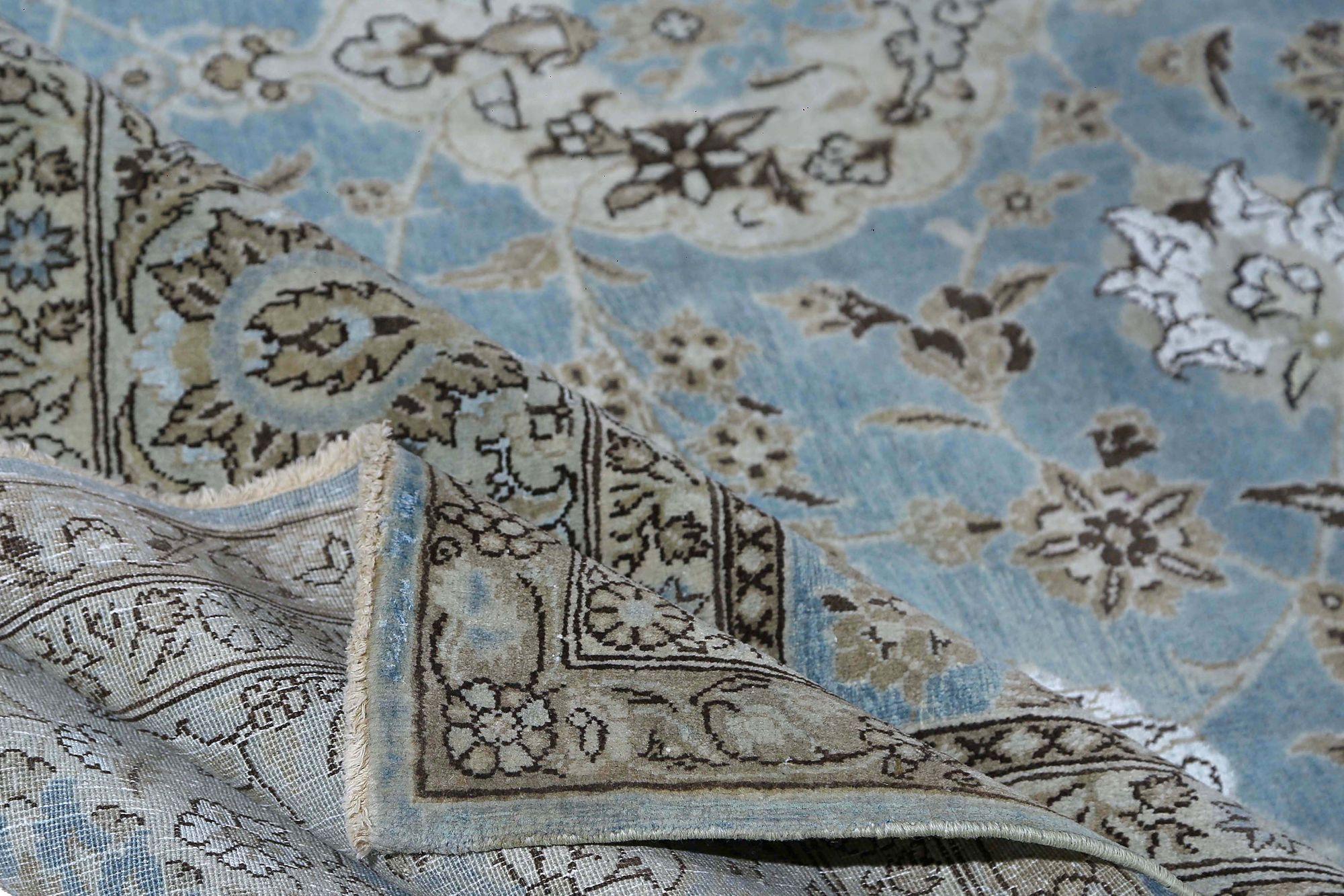 Iracheno Tappeti persiani Tabriz - Disegno blu in lana - 97627 in vendita