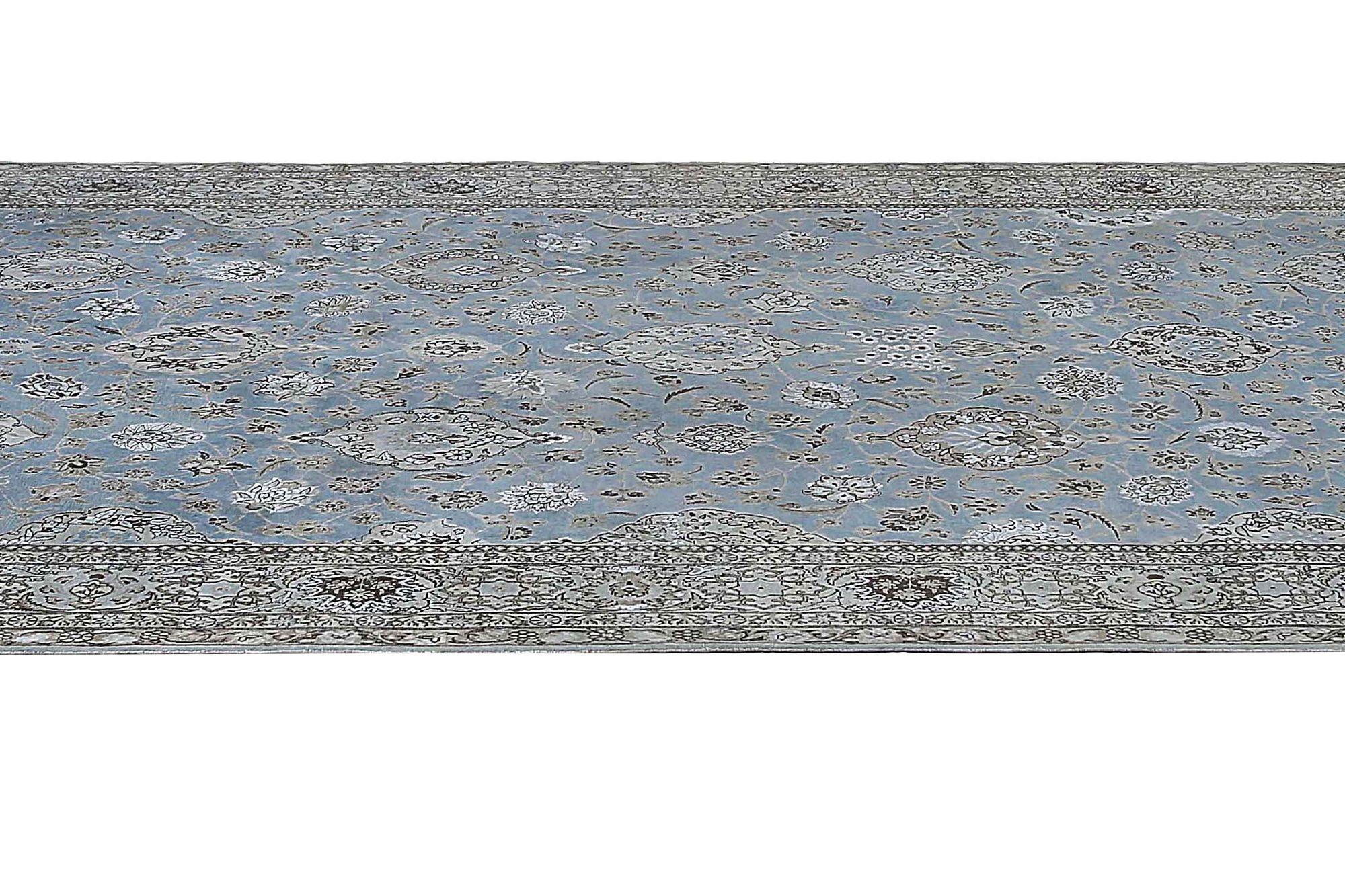 XX secolo Tappeti persiani Tabriz - Disegno blu in lana - 97627 in vendita