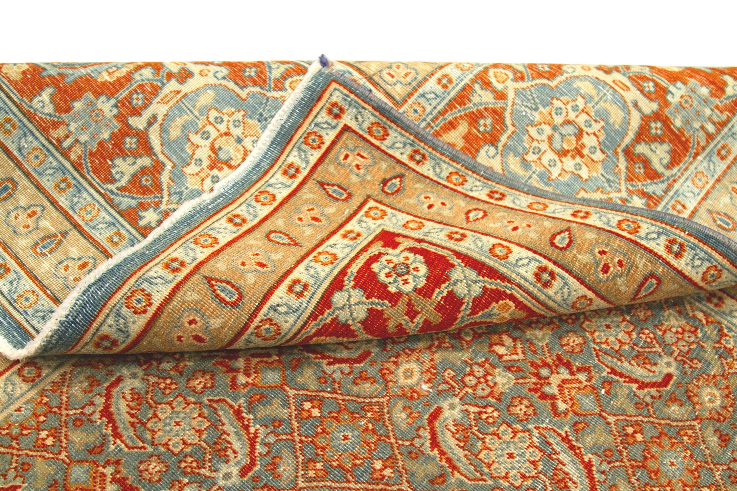 Tappeti persiani Tabriz - Lana blu avorio rosso - 92703 In condizioni ottime in vendita a Dallas, TX