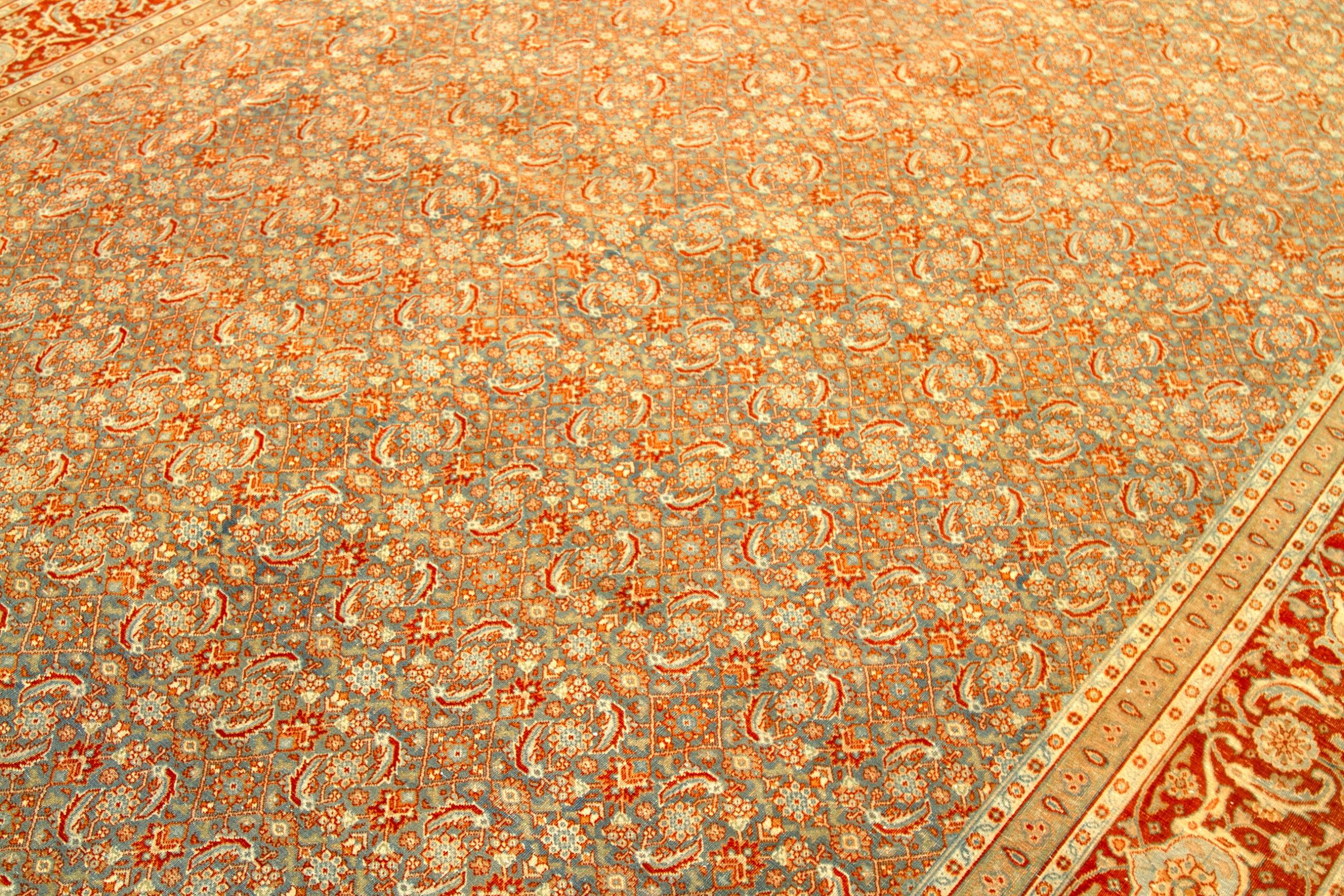 XX secolo Tappeti persiani Tabriz - Lana blu avorio rosso - 92703 in vendita
