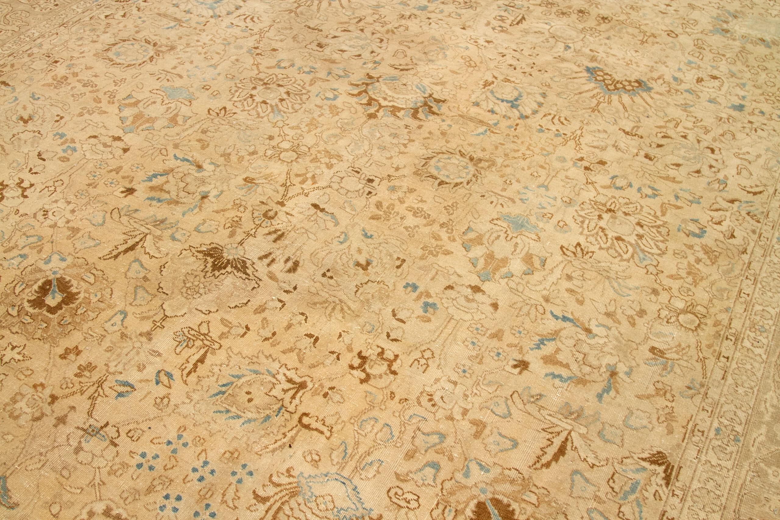 Tappeti persiani Tabriz - Lana Blu Avorio Taupe - 92687 In condizioni ottime in vendita a Dallas, TX