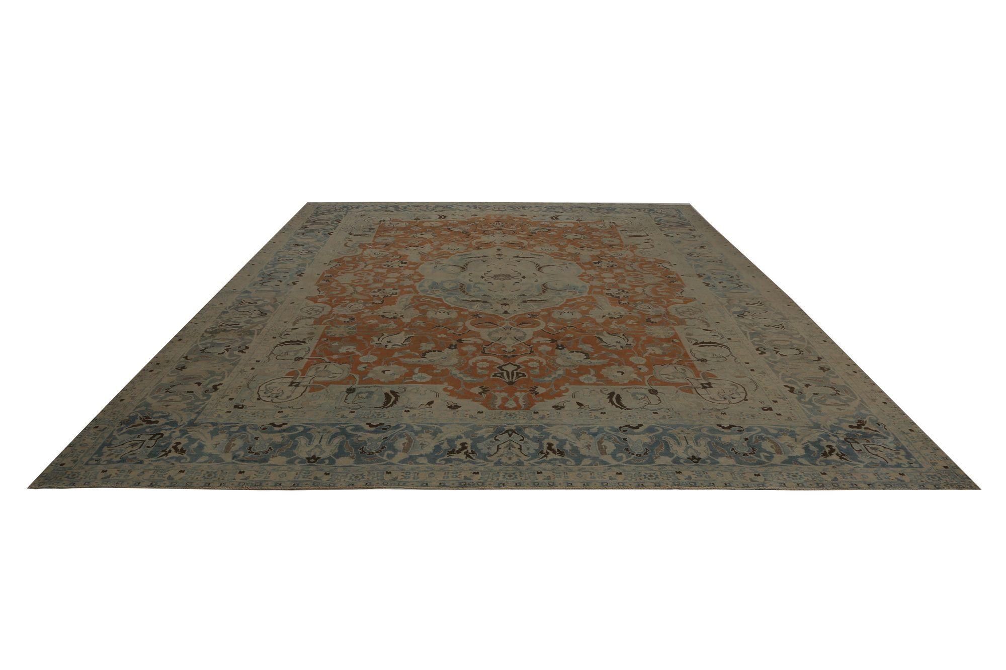 Tappeti persiani Tabriz - Lana blu rosso - 96833 In condizioni ottime in vendita a Dallas, TX