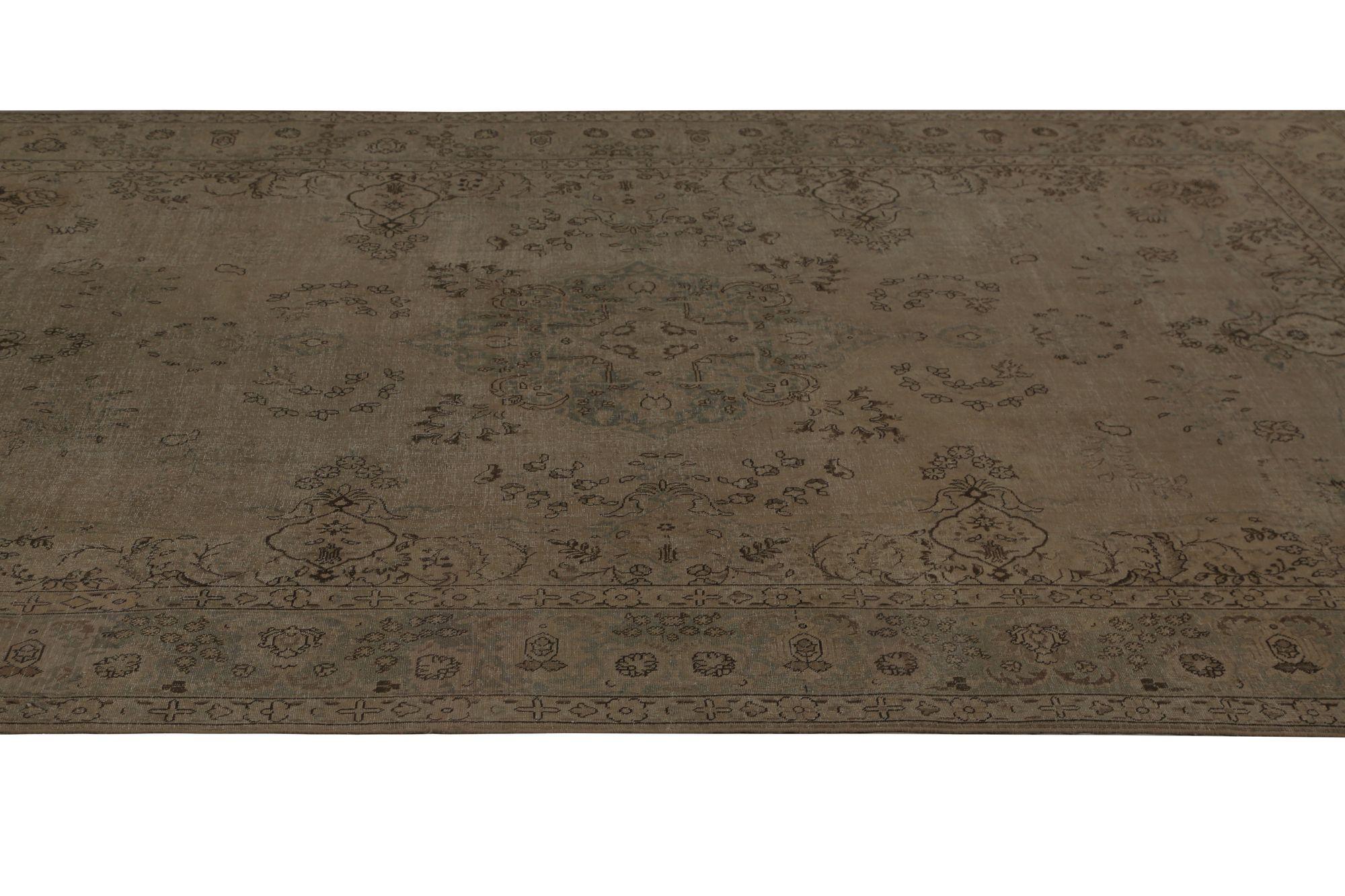 Persische Täbris Teppiche - Wolle Brown Design - 96880 (20. Jahrhundert) im Angebot