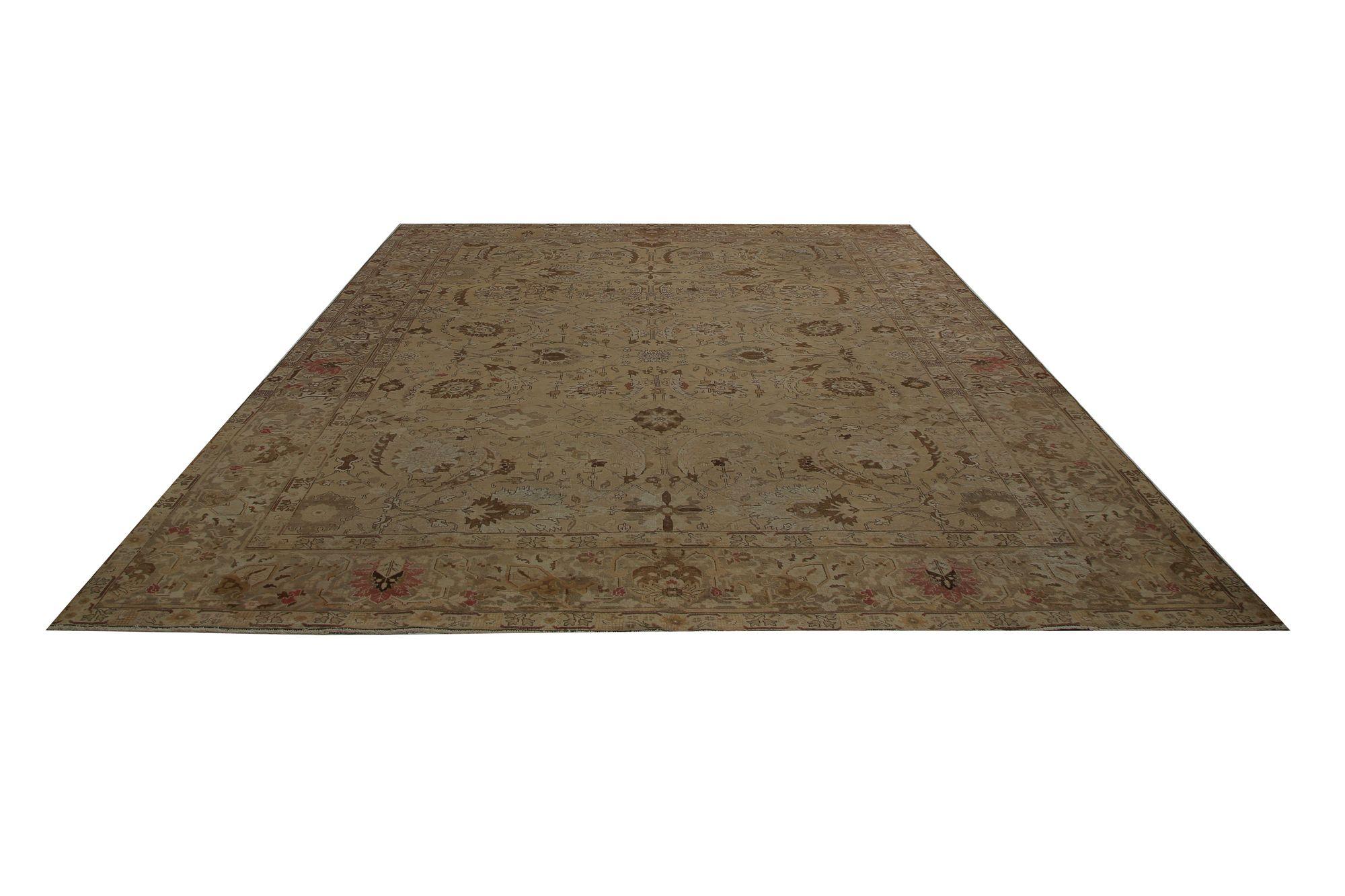 Tappeti persiani Tabriz - Design marrone in lana - 96883 In condizioni ottime in vendita a Dallas, TX