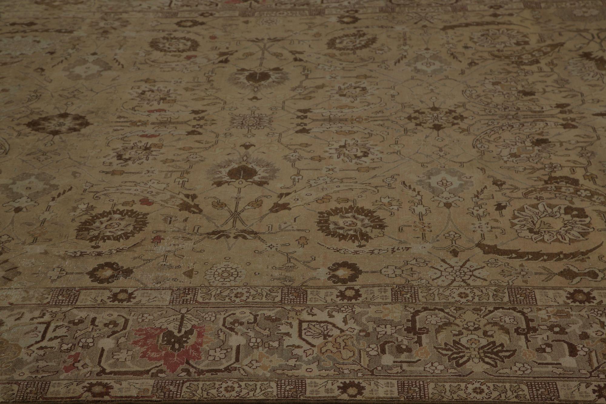 XX secolo Tappeti persiani Tabriz - Design marrone in lana - 96883 in vendita