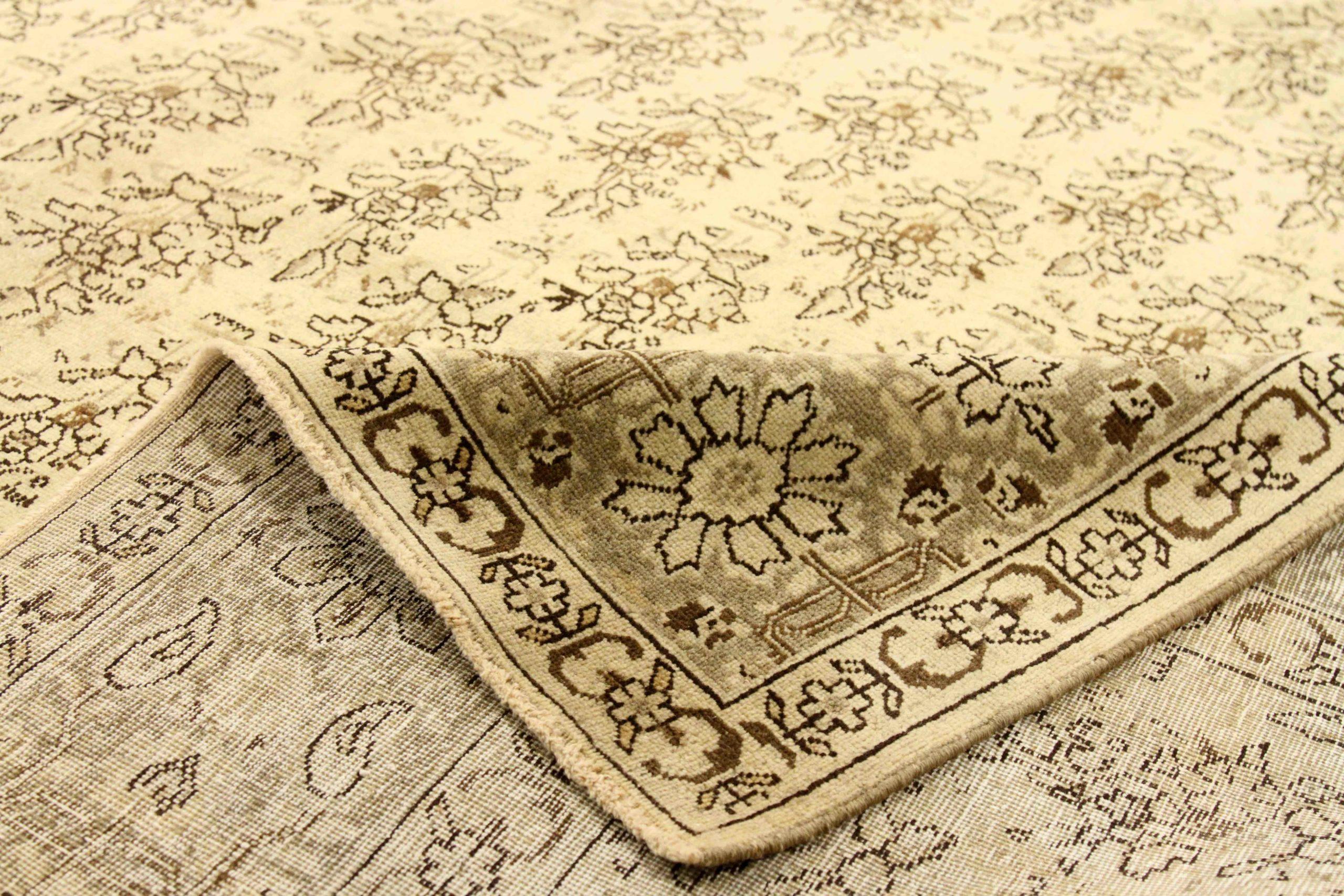 Tappeti persiani Tabriz - Disegno in lana marrone avorio - 75877 In condizioni ottime in vendita a Dallas, TX