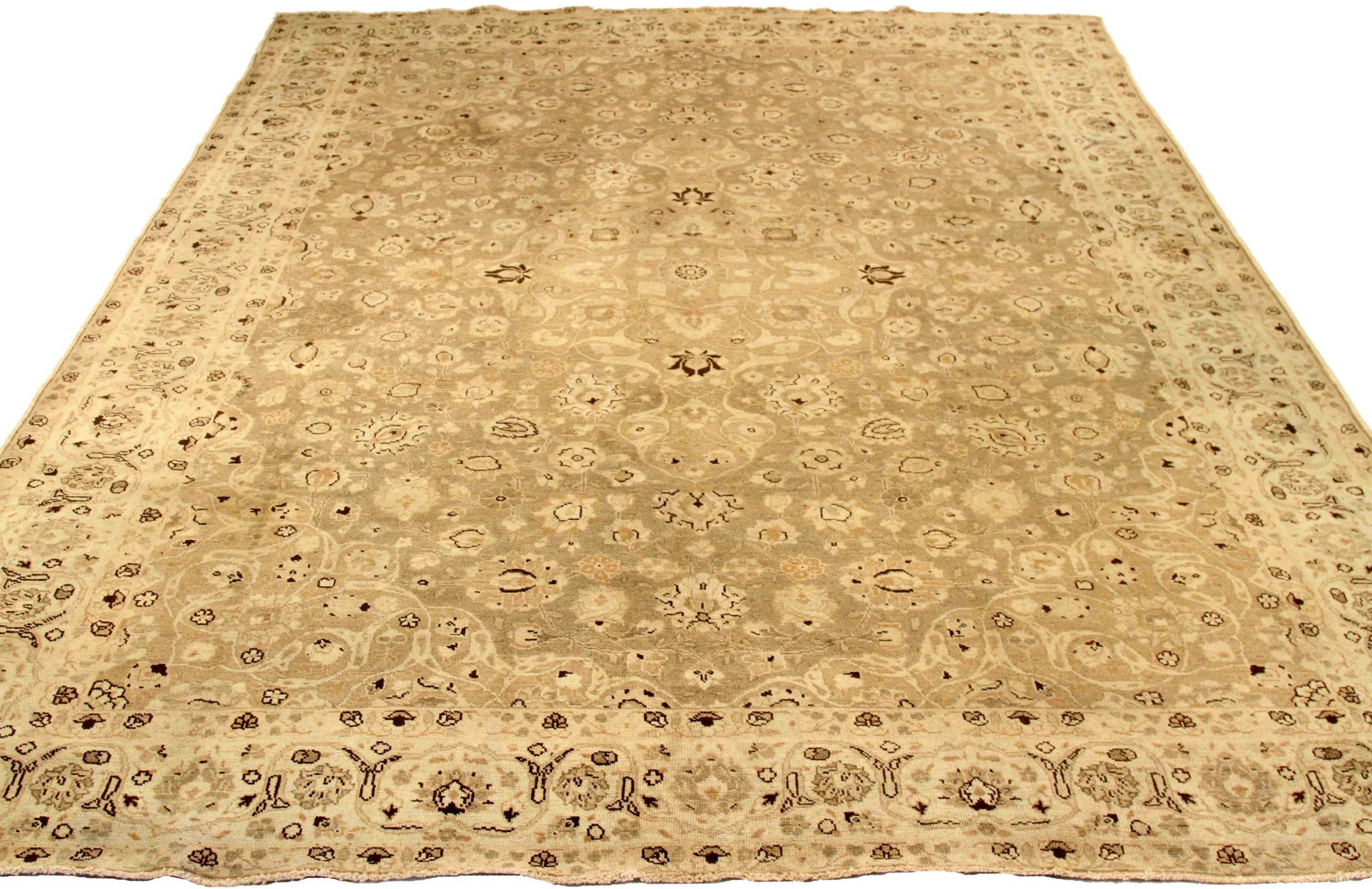 Discover the elegance of Persian Tabriz featuring Area Rugs in Circa 1880. Designed with Wool and BrownIvory, this exclusive design is perfect for enhancing your space.