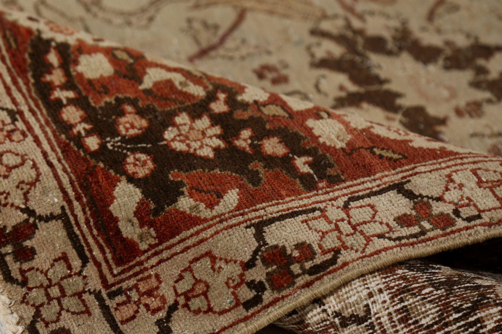 Persische Täbris Teppiche - Wolle Braun Elfenbein Rot Taupe Design - 97792 (20. Jahrhundert) im Angebot