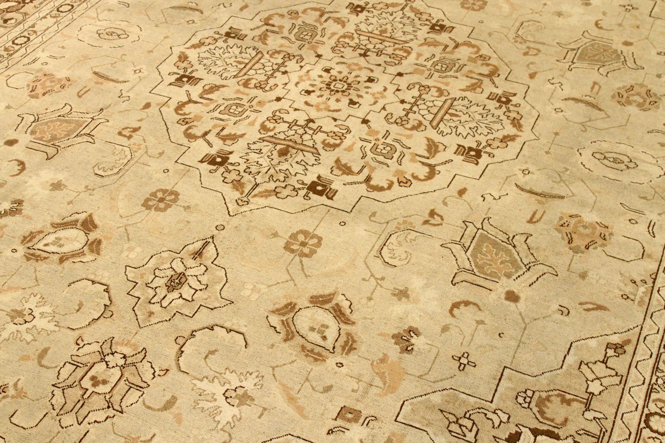Iracheno Tappeti persiani Tabriz - Lana Marrone Avorio Taupe - 75860 in vendita
