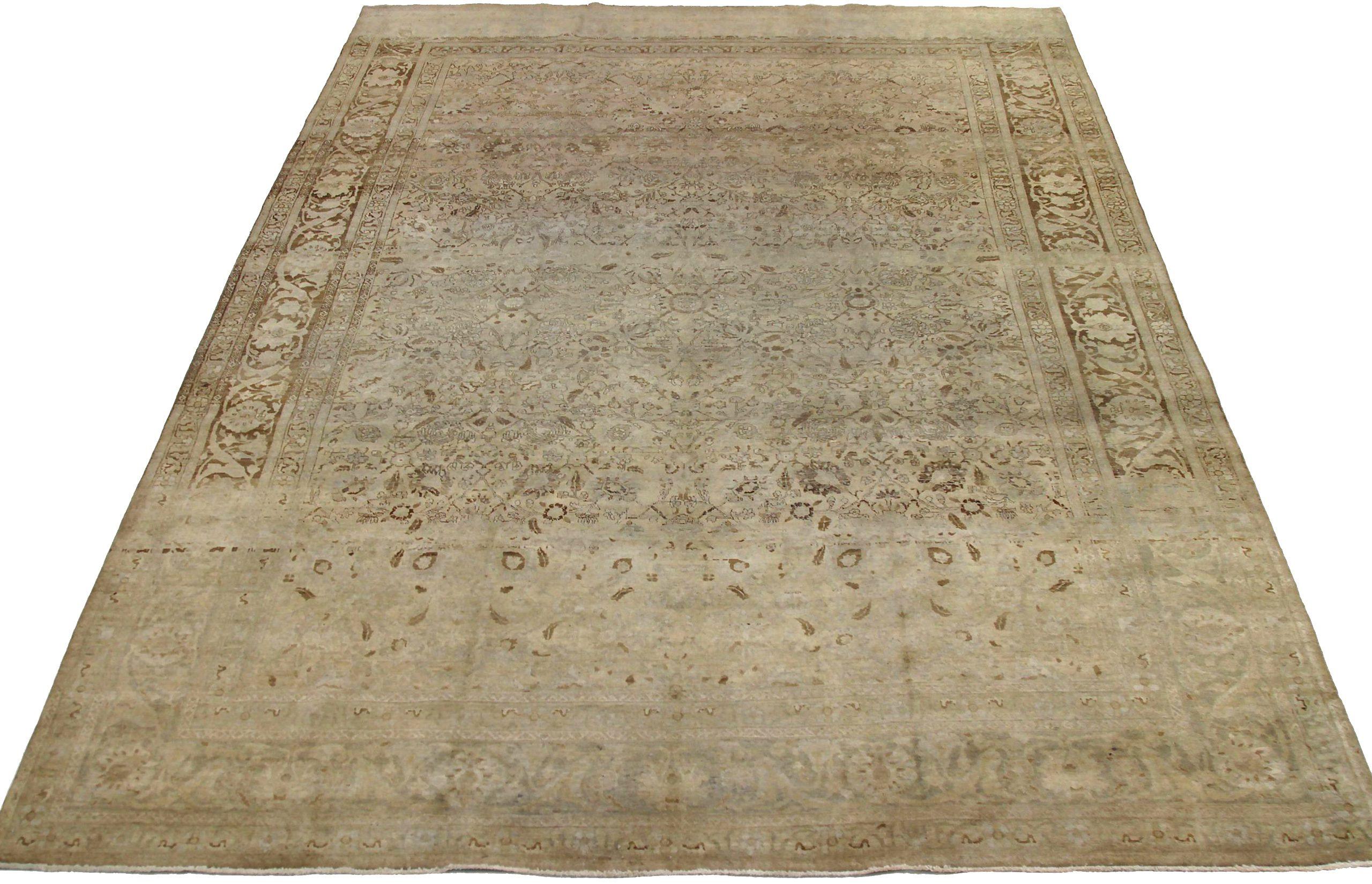 Discover the elegance of Persian Tabriz featuring Area Rugs in Circa 1910. Designed with Wool and BrownIvoryTaupe, this exclusive design is perfect for enhancing your space.
