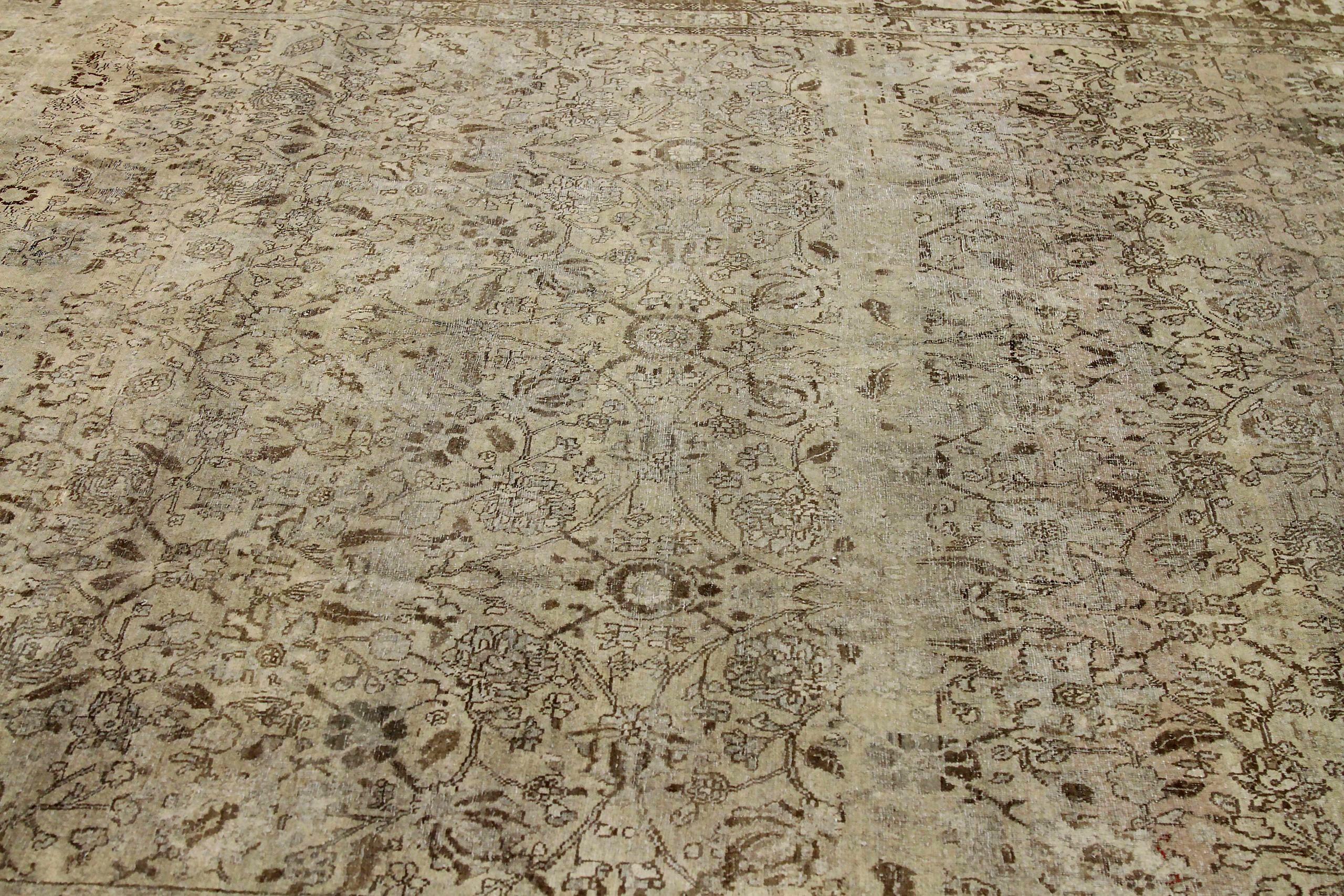 Iracheno Tappeti persiani Tabriz - Lana Marrone Avorio Taupe - 88769 in vendita