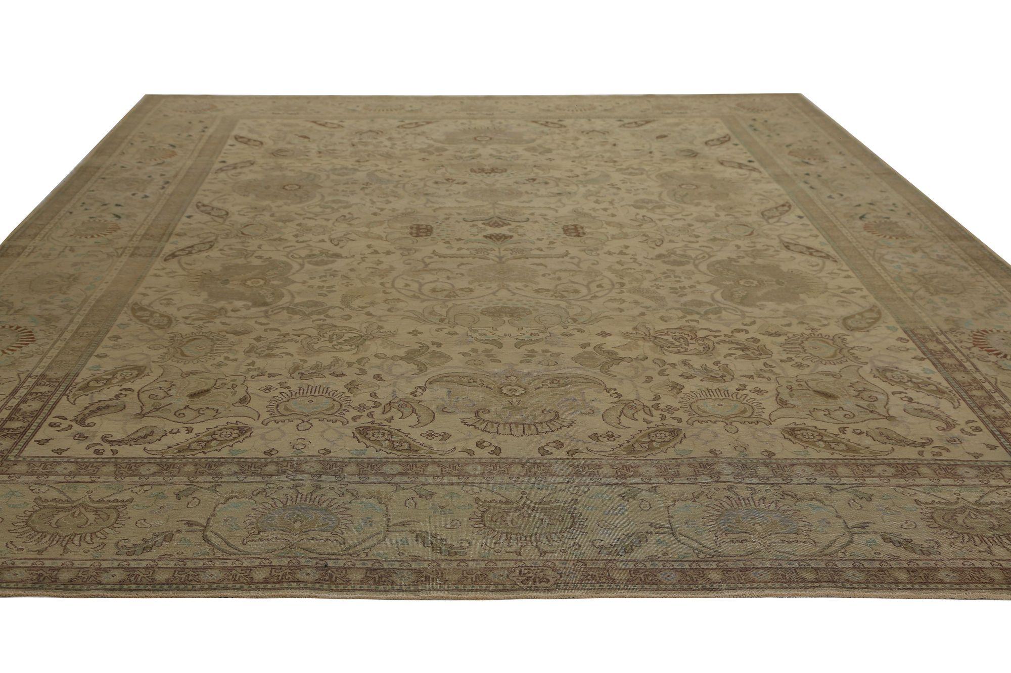 Persische Täbris Teppiche - Wolle Braun Elfenbein Taupe Design - 97230 (Irakisch) im Angebot