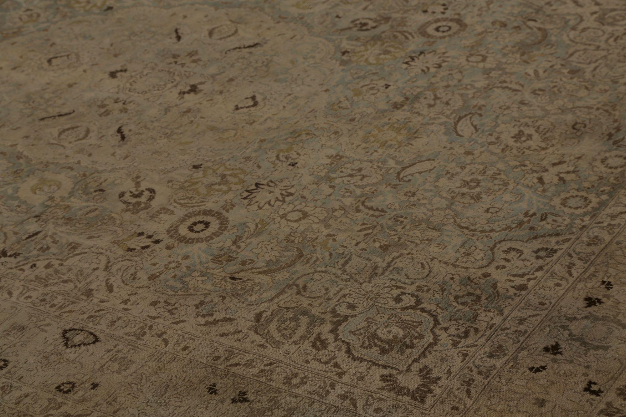 Iracheno Tappeti persiani Tabriz - Lana Marrone Azzurro Taupe Design - 97808 in vendita