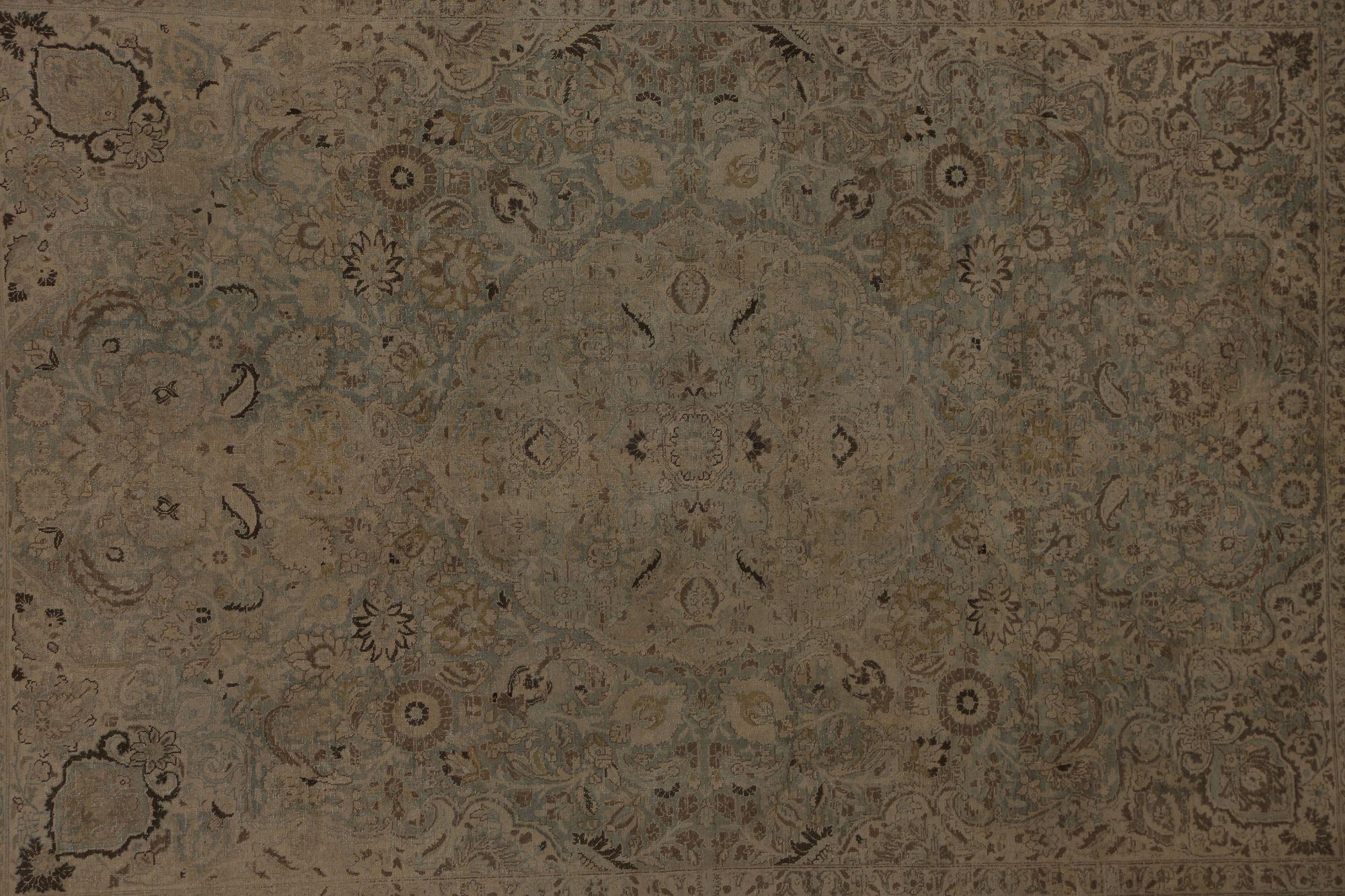 Tappeti persiani Tabriz - Lana Marrone Azzurro Taupe Design - 97808 In condizioni ottime in vendita a Dallas, TX
