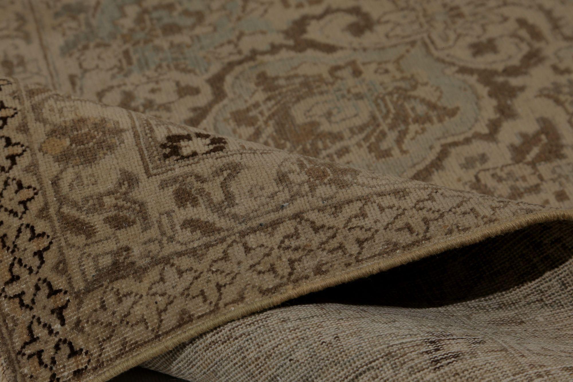 XX secolo Tappeti persiani Tabriz - Lana Marrone Azzurro Taupe Design - 97808 in vendita