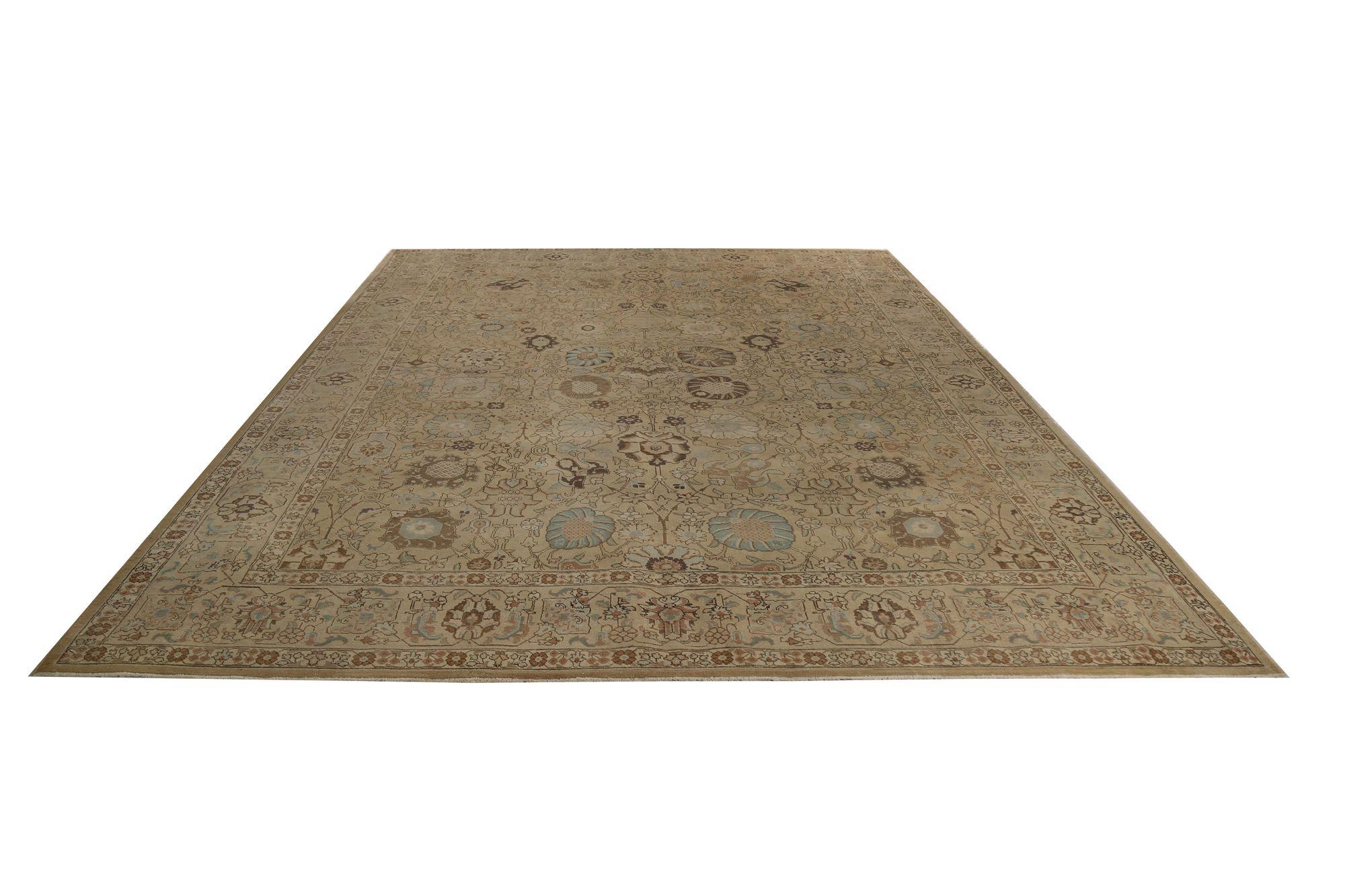 Tappeti persiani Tabriz - Lana Marrone Taupe Design - 96827 In condizioni ottime in vendita a Dallas, TX