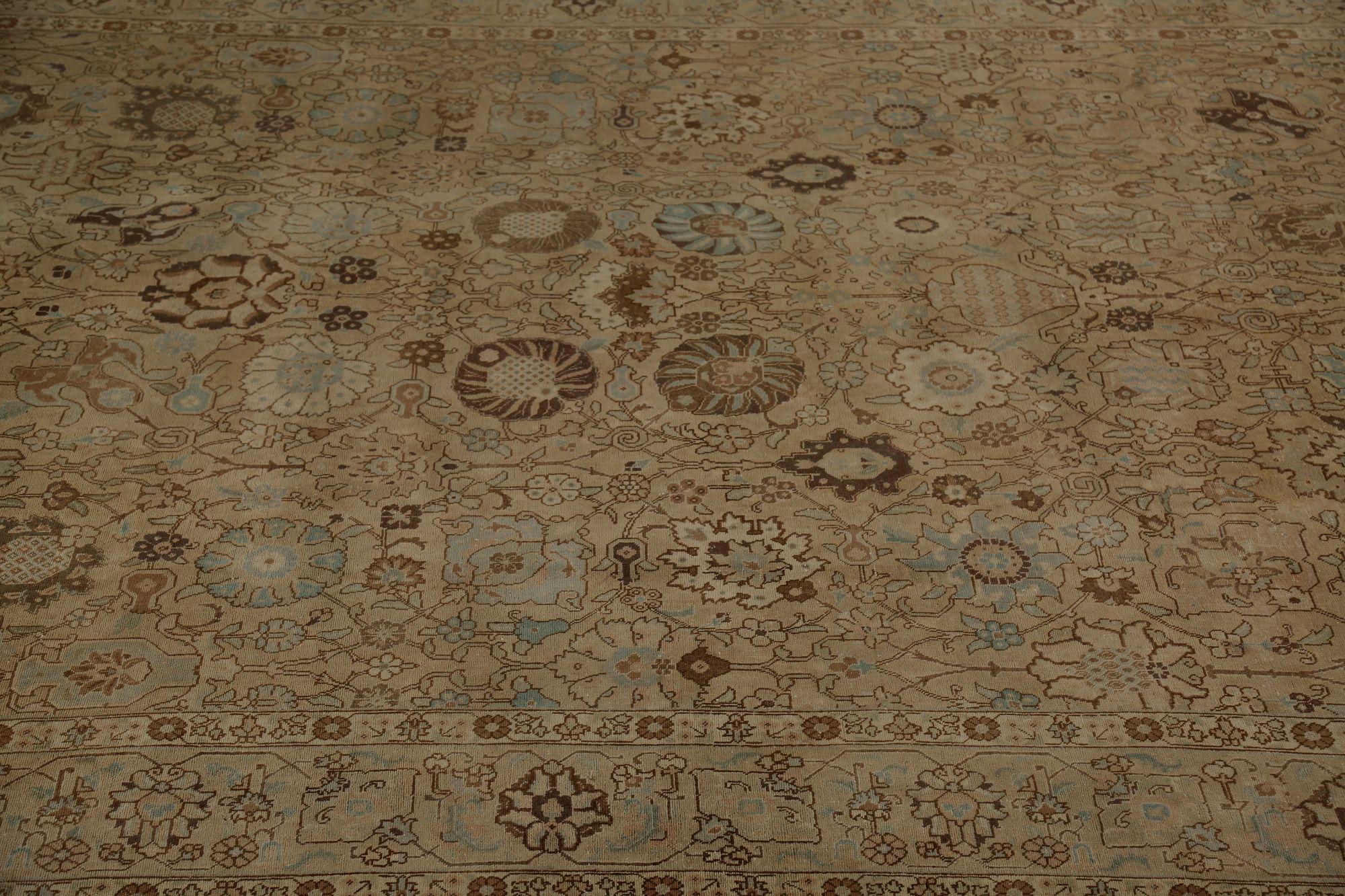 XX secolo Tappeti persiani Tabriz - Lana Marrone Taupe Design - 96827 in vendita