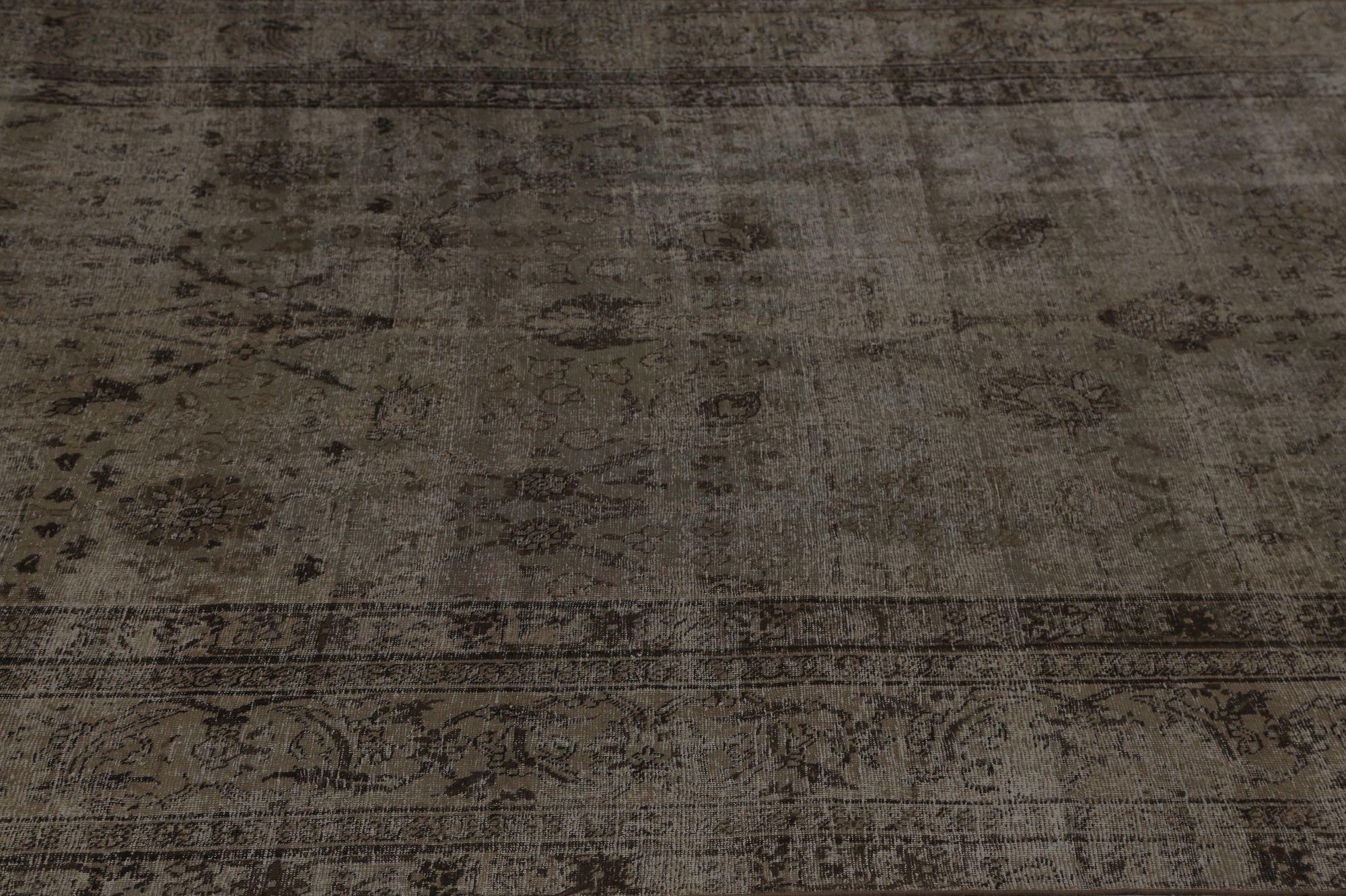 XX secolo Tappeti persiani Tabriz - Lana Marrone Taupe Design - 96834 in vendita