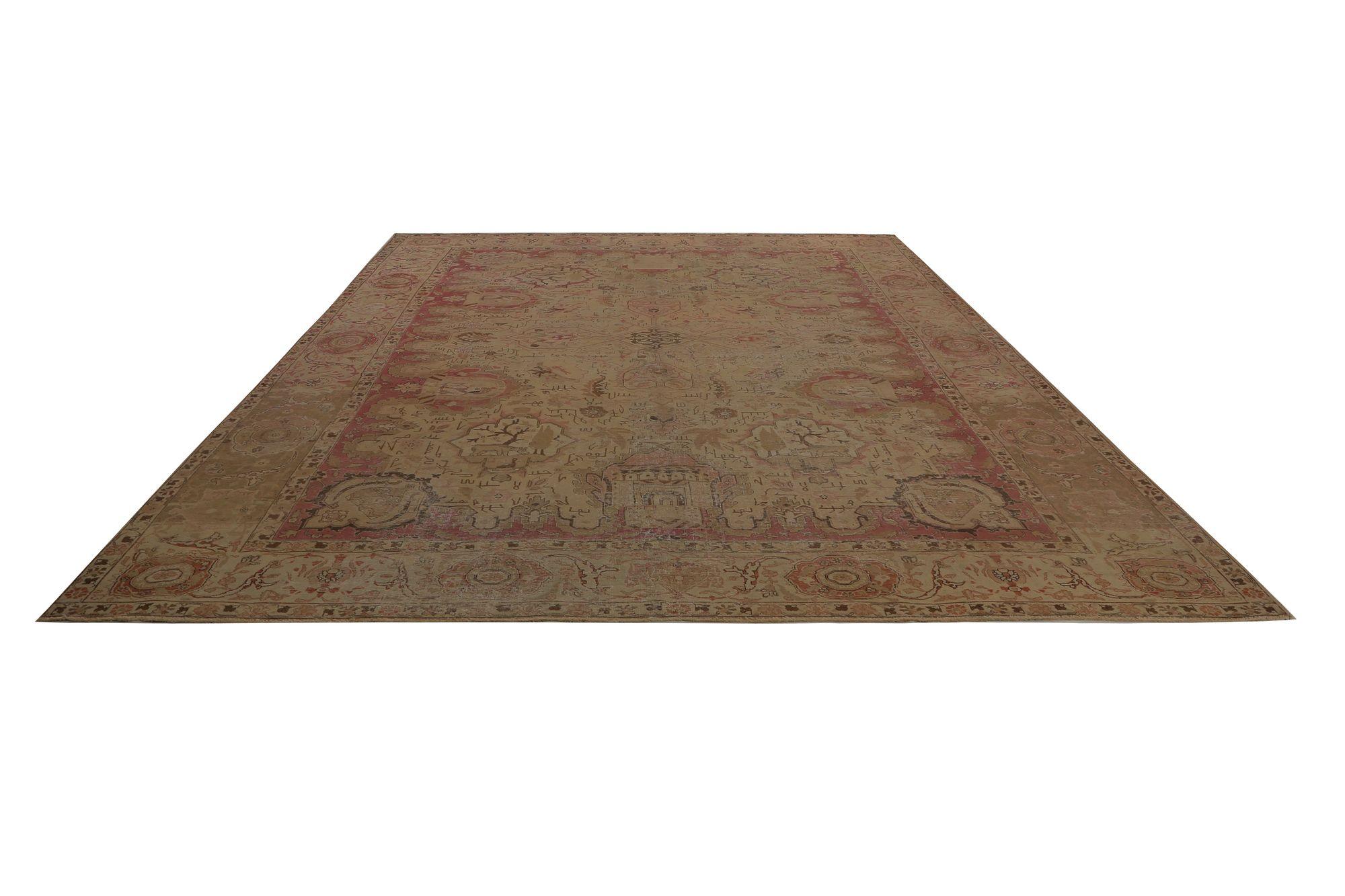 Tappeti persiani Tabriz - Lana Marrone Taupe Design - 97231 In condizioni ottime in vendita a Dallas, TX