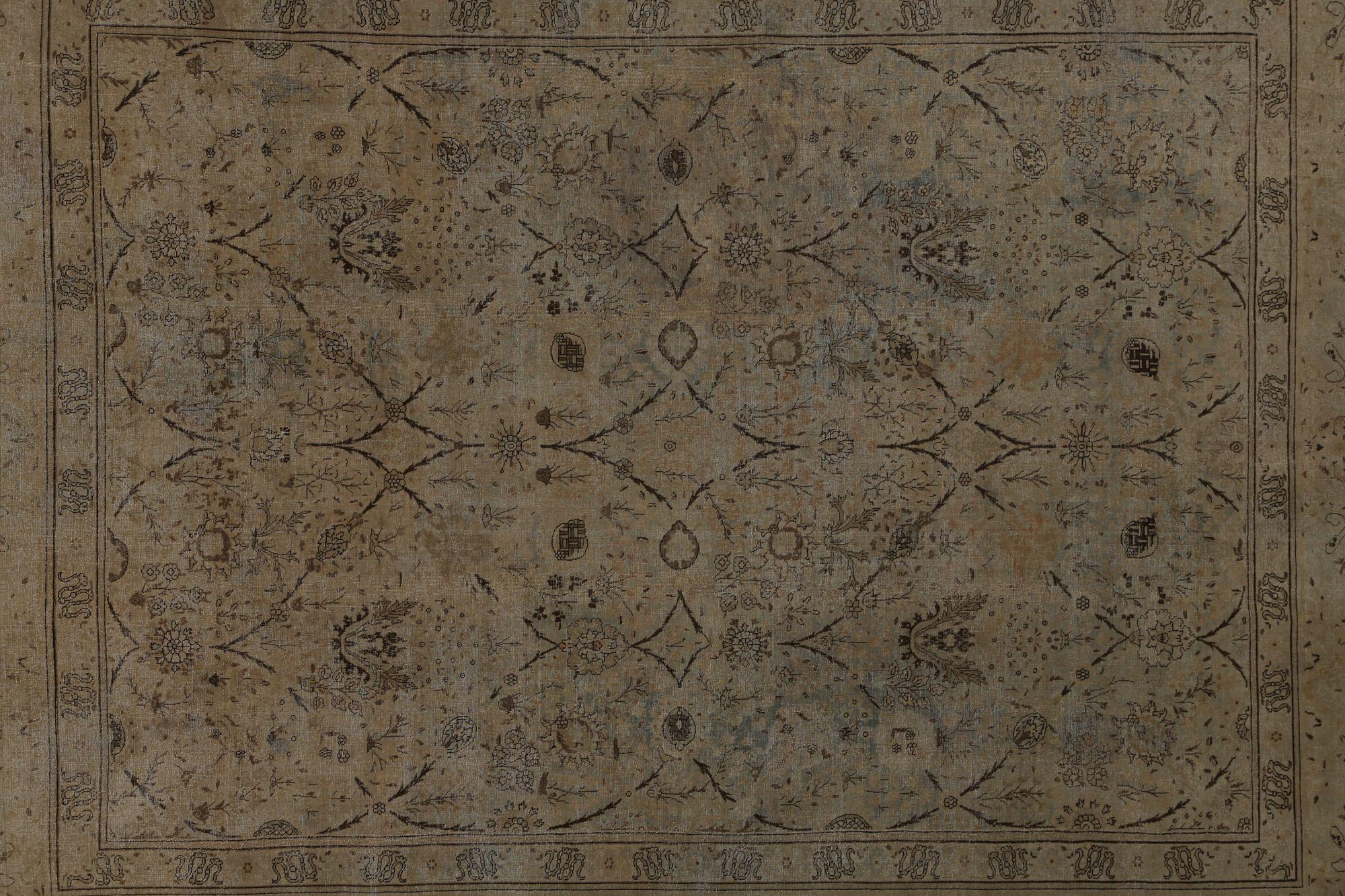 Tappeti persiani Tabriz - Lana Marrone Taupe Design - 97809 In condizioni ottime in vendita a Dallas, TX