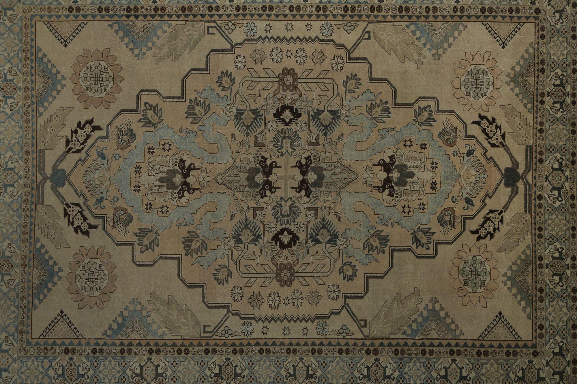 XX secolo Tappeti persiani Tabriz - Lana Marrone Taupe Design - 97834 in vendita