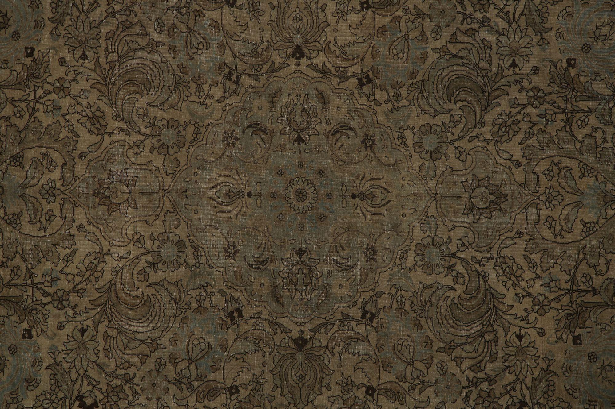 Tappeti persiani Tabriz - Lana Marrone Taupe Design - 97846 In condizioni ottime in vendita a Dallas, TX