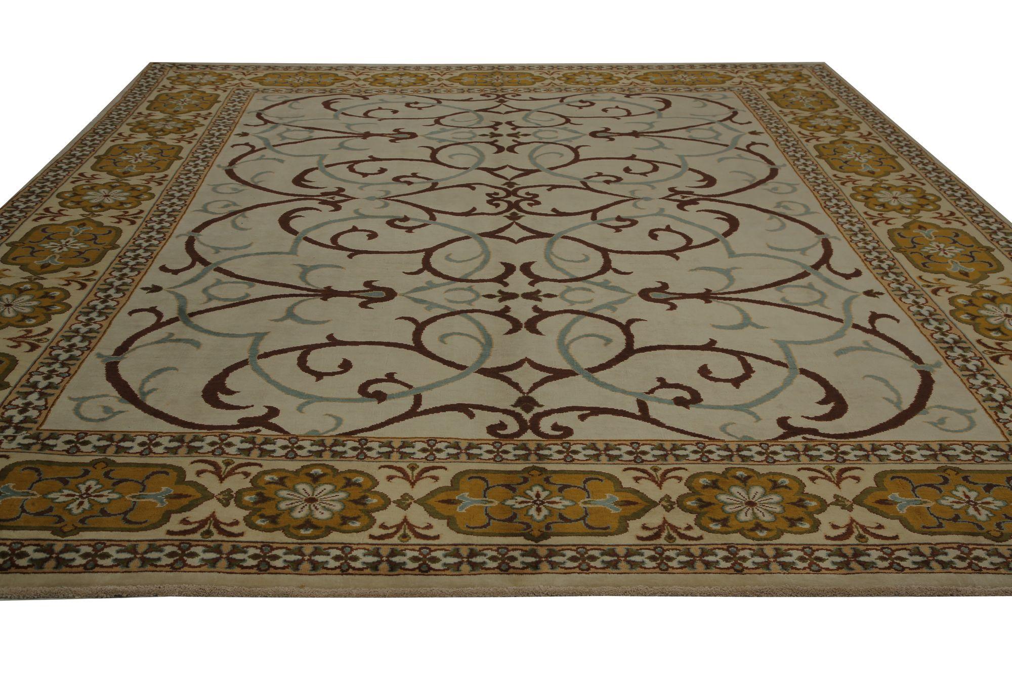 Persische Täbris-Teppiche – Wolle, elfenbeinfarbenes Design – 97217 (Irakisch) im Angebot