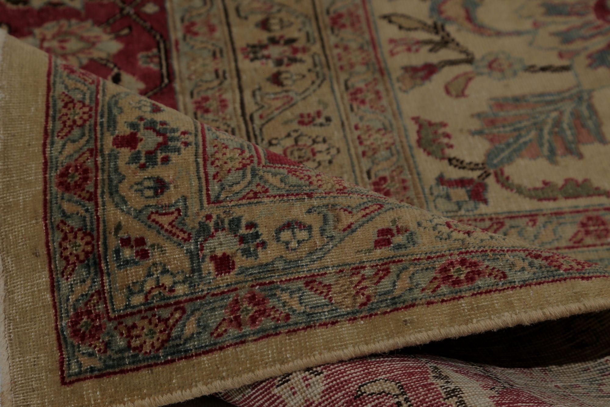 20ième siècle Tapis persans de Tabriz - Design en laine ivoire - 97378 en vente