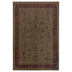 Persian Tabriz Area Rugs - Wool Ivory Design - 97378