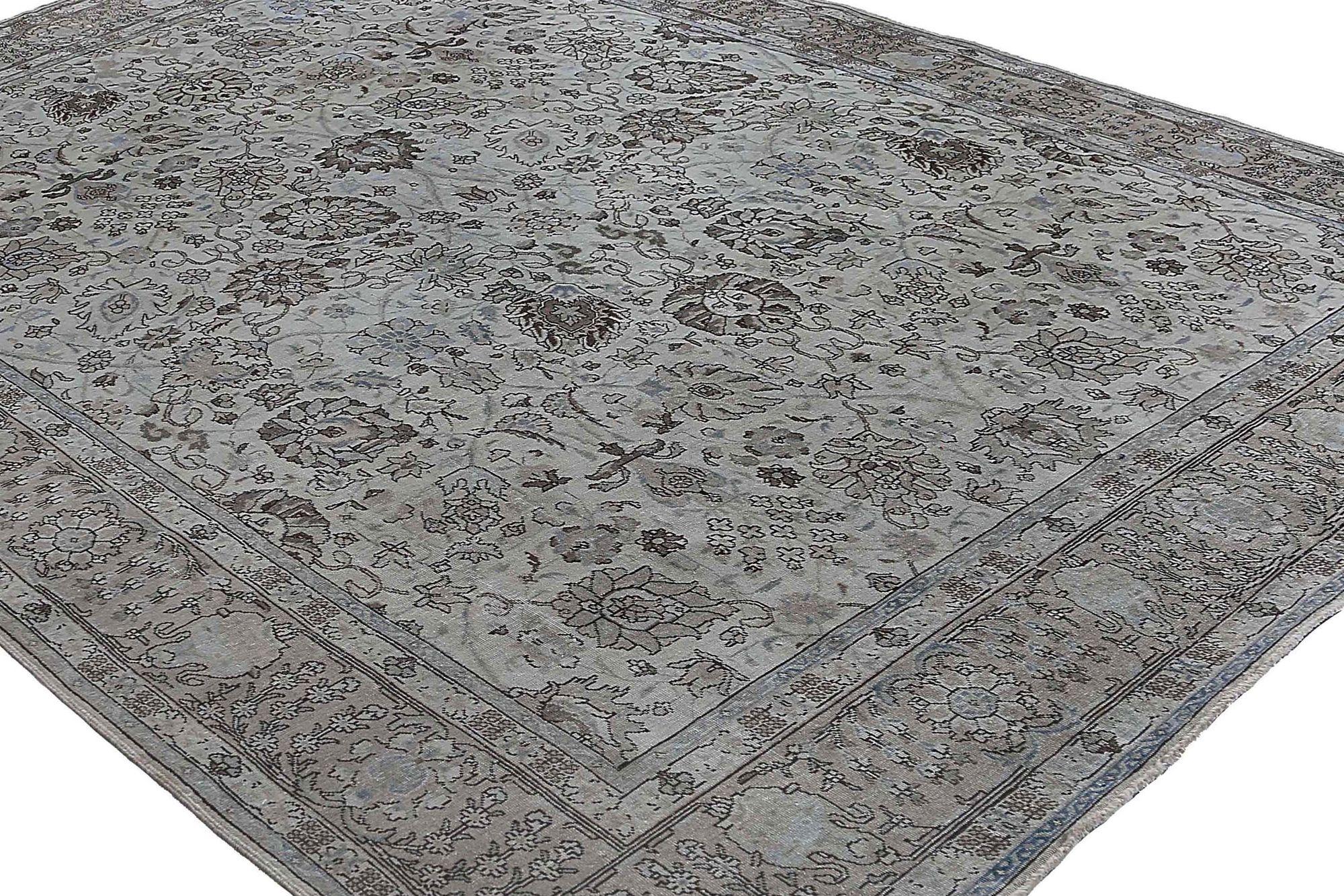 Irakien Tapis persans de Tabriz - Design en laine ivoire - 97615 en vente