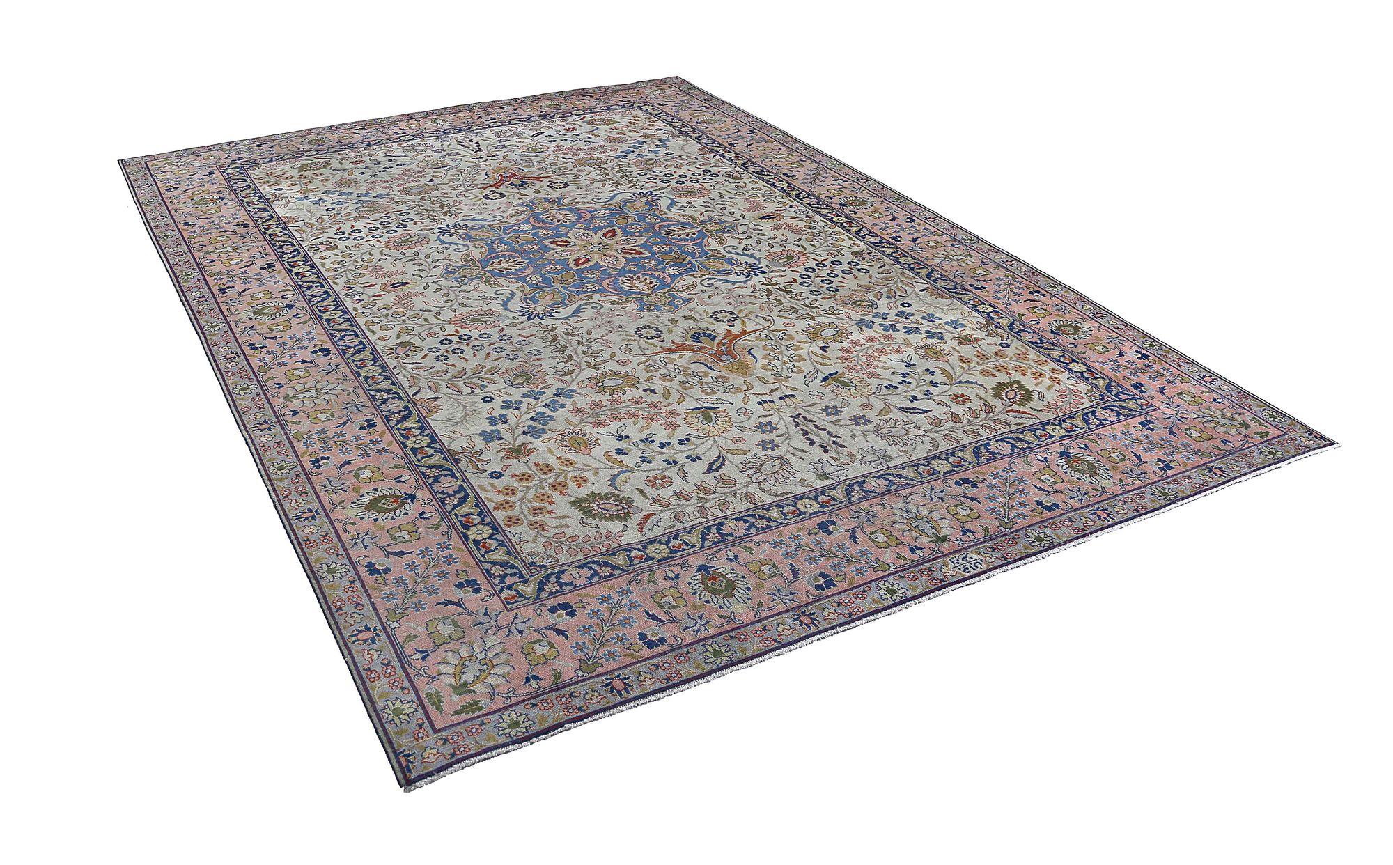 Tappeti persiani Tabriz - Lana, avorio, rosa - 96875 In condizioni ottime in vendita a Dallas, TX