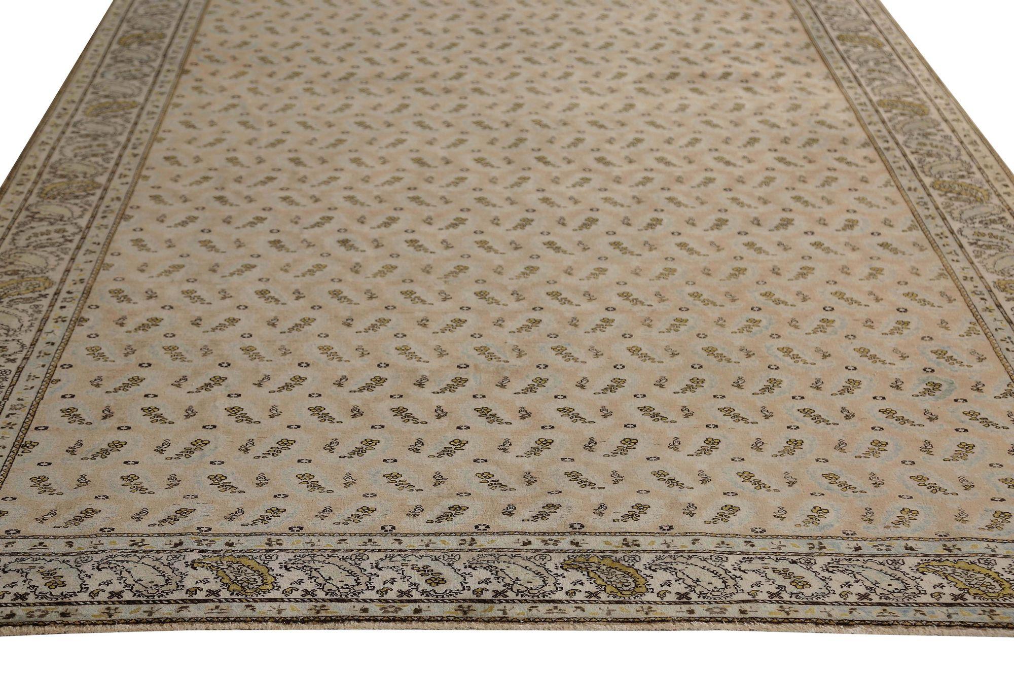 Tappeti persiani Tabriz - Lana Avorio Taupe Design - 96958 In condizioni ottime in vendita a Dallas, TX