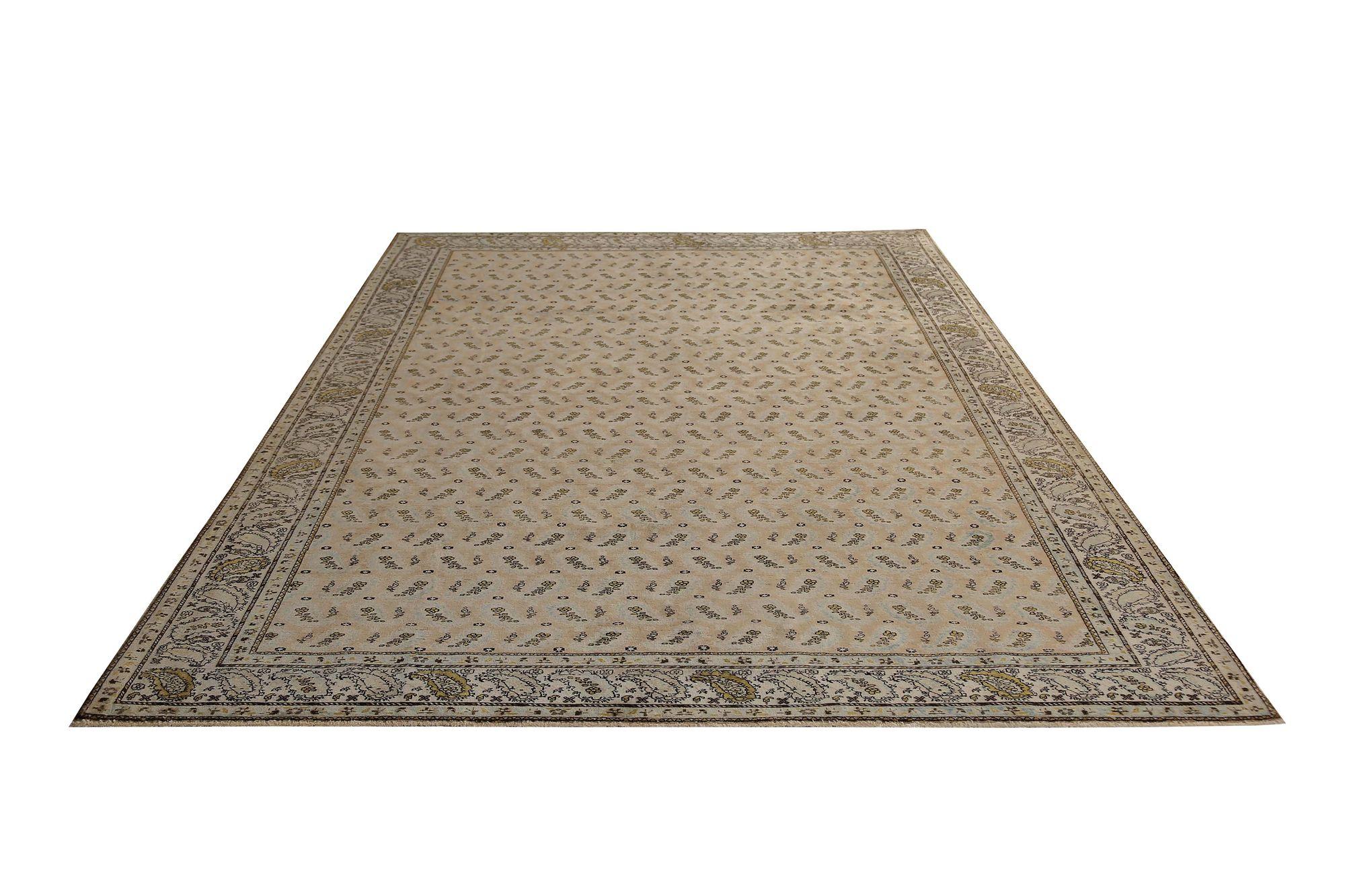 XX secolo Tappeti persiani Tabriz - Lana Avorio Taupe Design - 96958 in vendita
