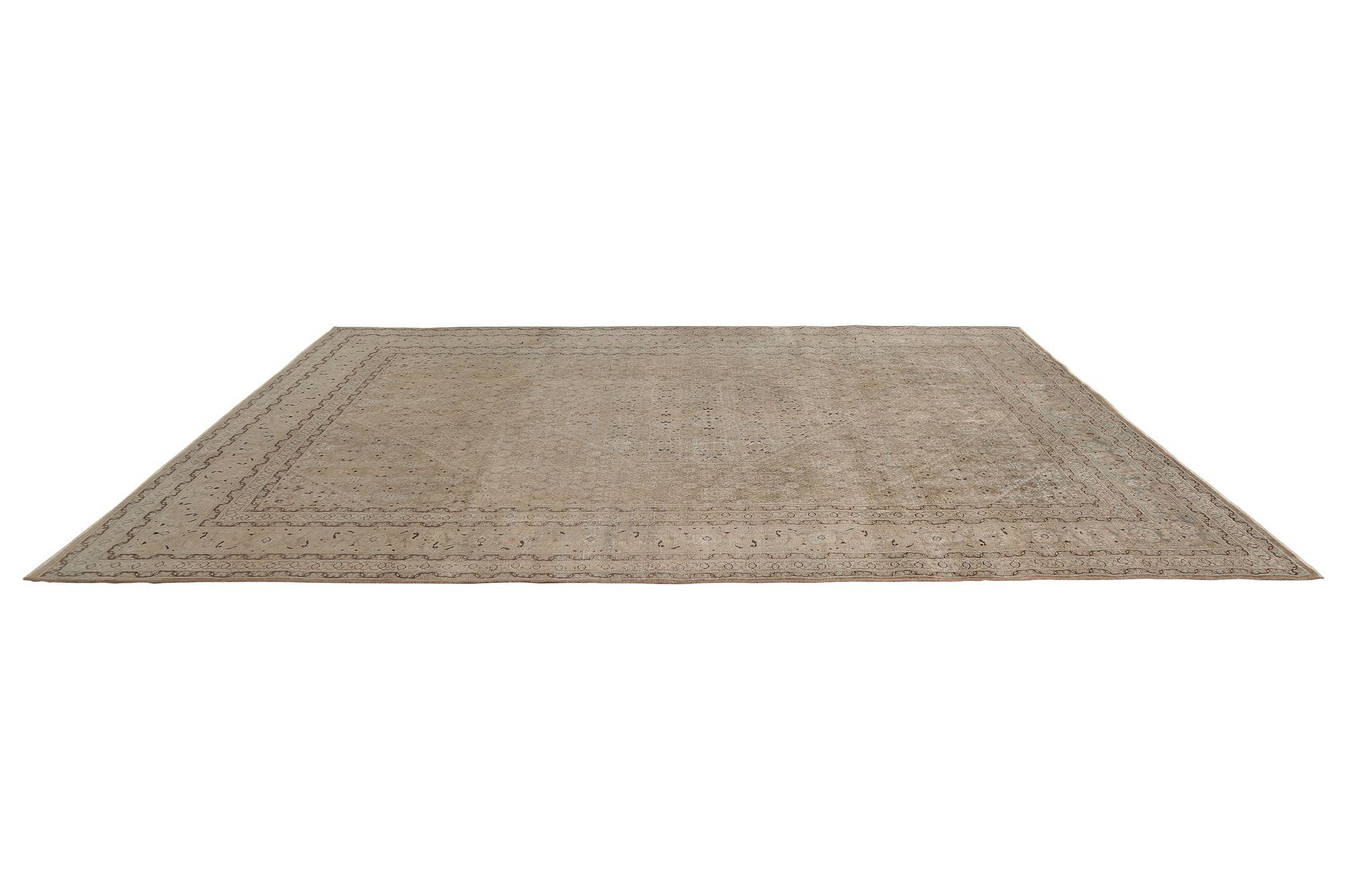 Persische Täbris-Teppiche - Wolle Elfenbein Taupe Design - 97652 im Zustand „Hervorragend“ im Angebot in Dallas, TX