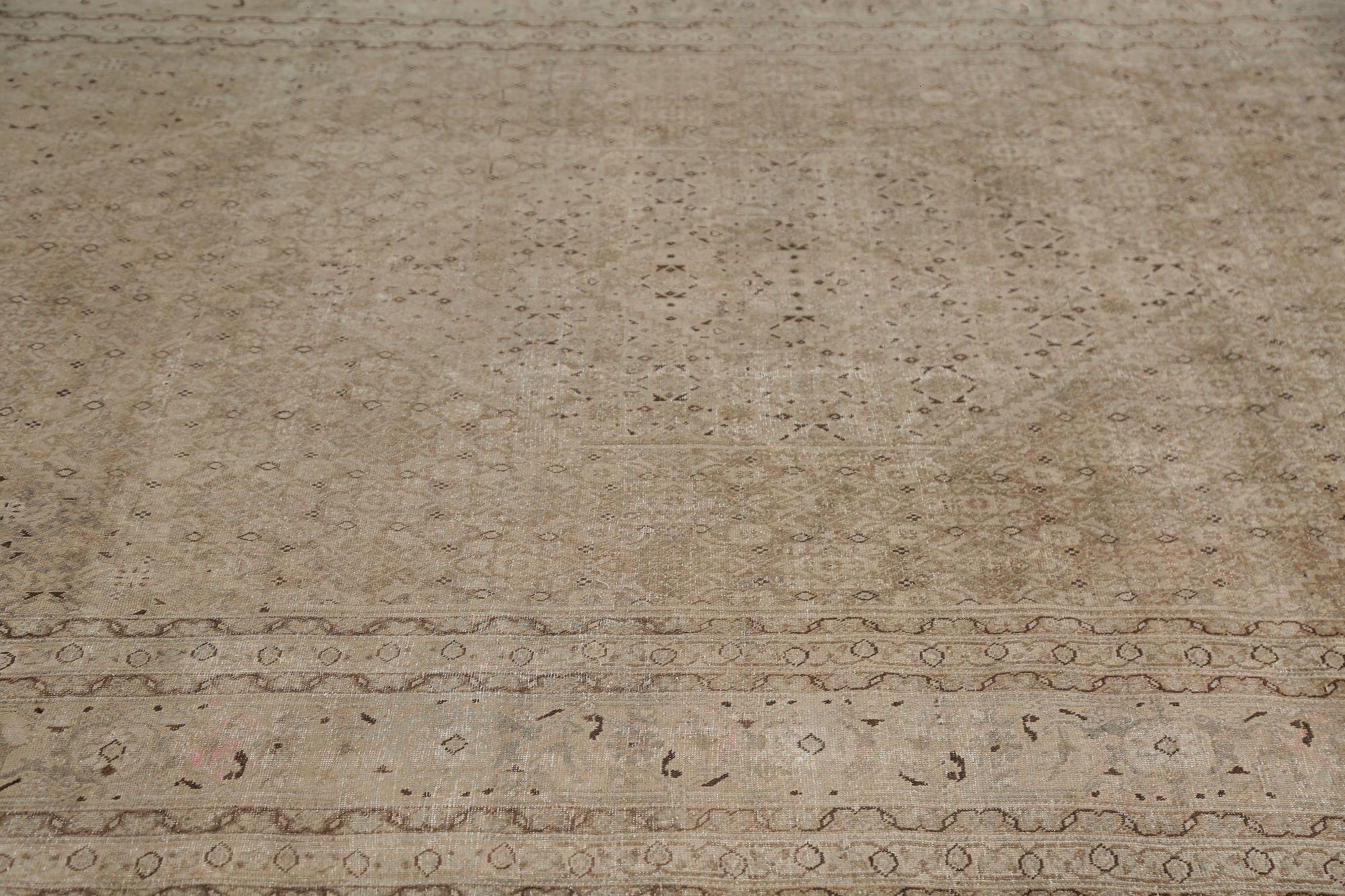 Persische Täbris-Teppiche - Wolle Elfenbein Taupe Design - 97652 (20. Jahrhundert) im Angebot