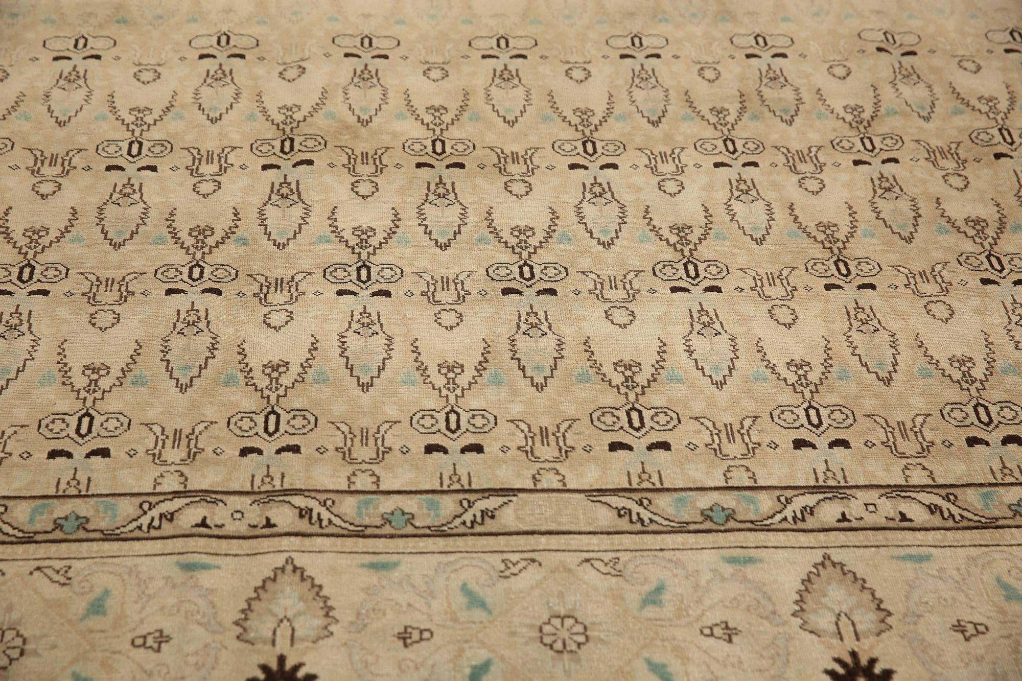Persische Täbris-Teppiche - Wolle Elfenbein Taupe Design - 97691 (Irakisch) im Angebot