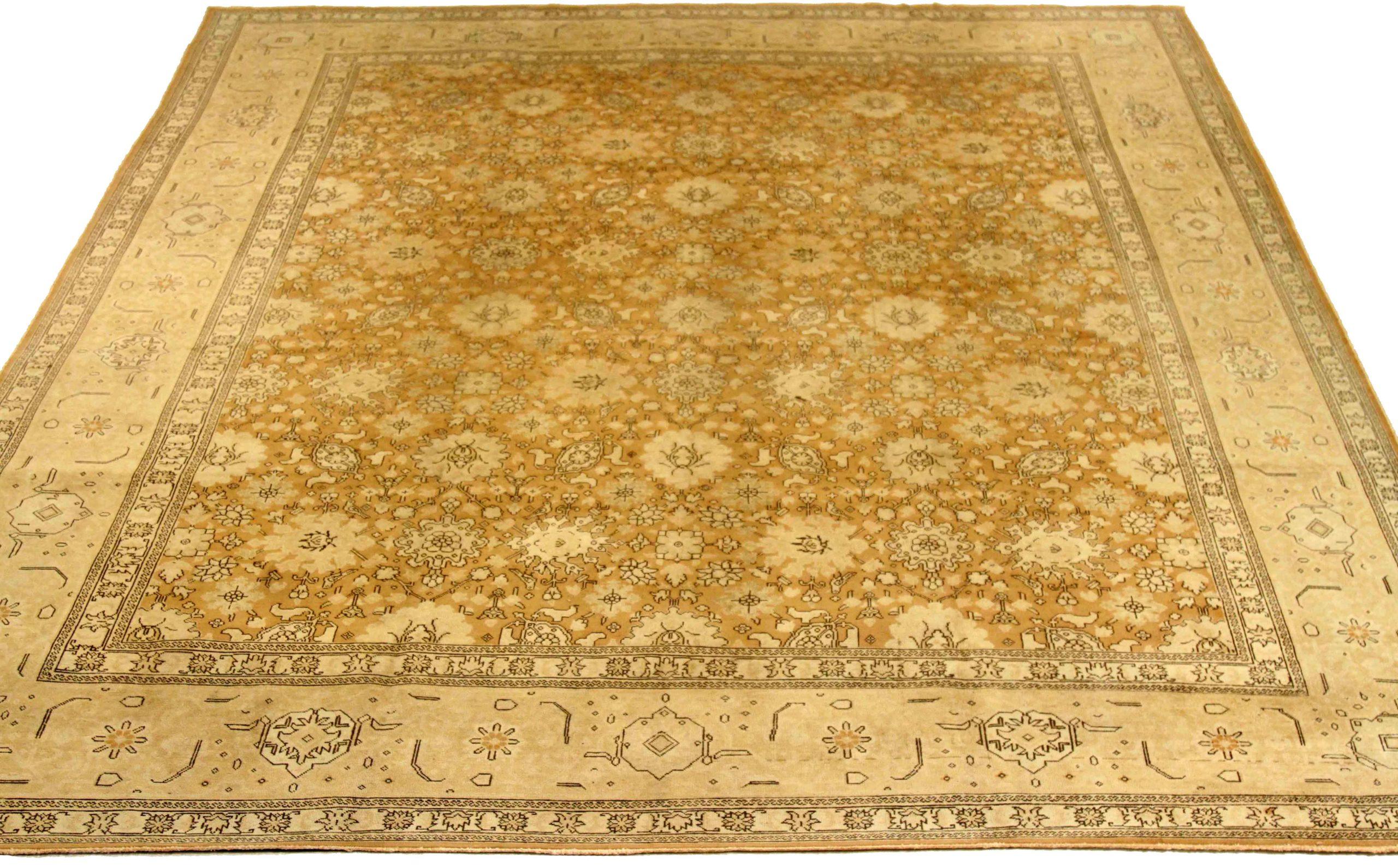 Discover the elegance of Persian Tabriz featuring Area Rugs in Circa 1910. Designed with Wool and IvoryYellow, this exclusive design is perfect for enhancing your space.