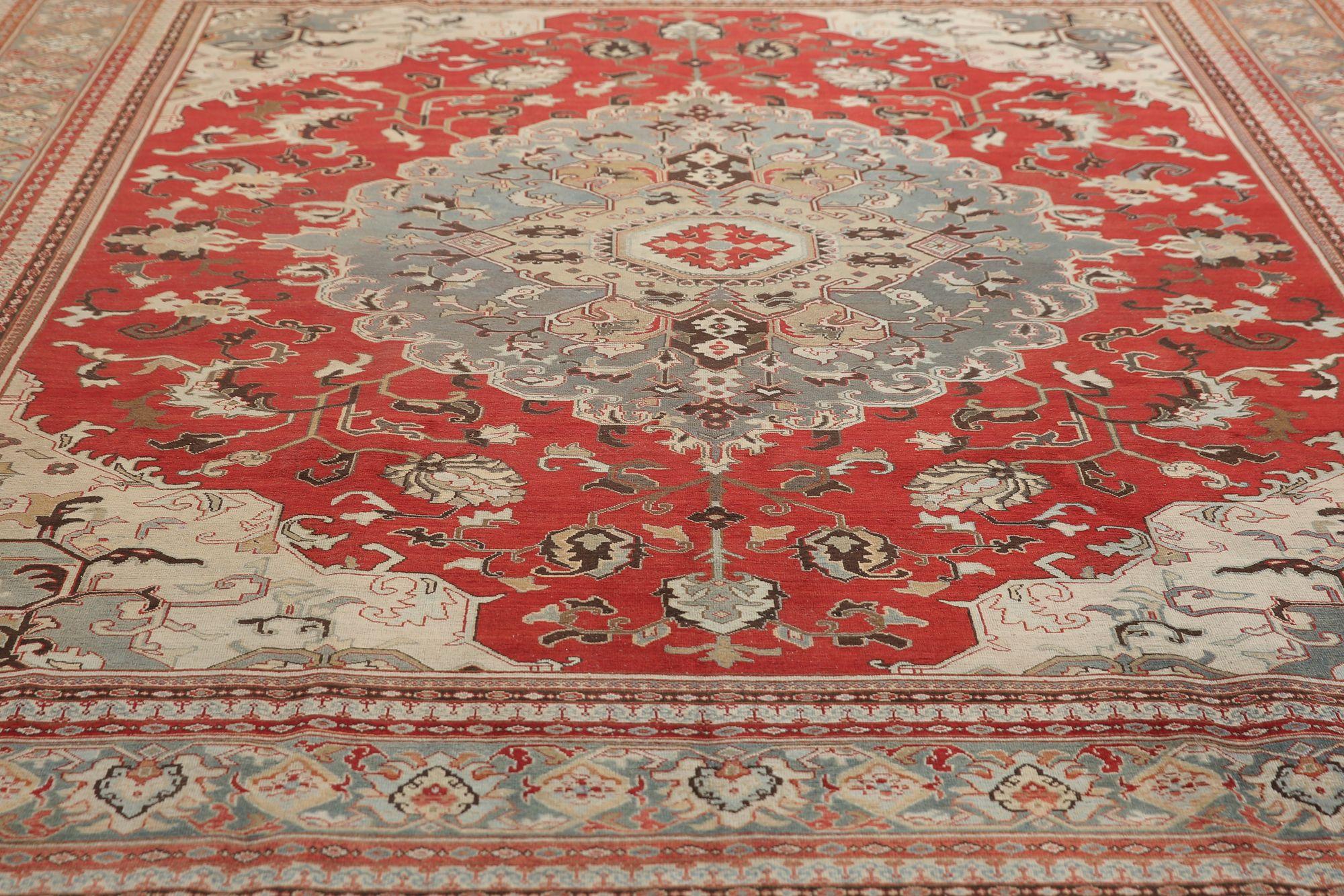Iracheno Tappeti persiani Tabriz - Lana Azzurro Rosso Design - 96952 in vendita