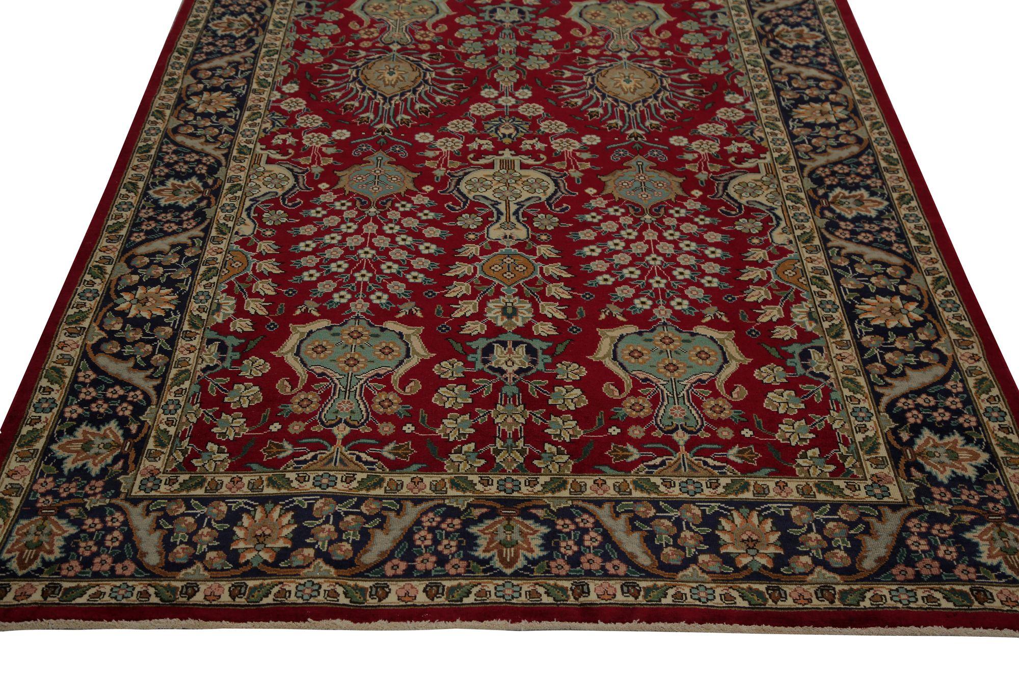 Persische Täbris-Teppiche - rotes Wolldesign - 96742 (Irakisch) im Angebot
