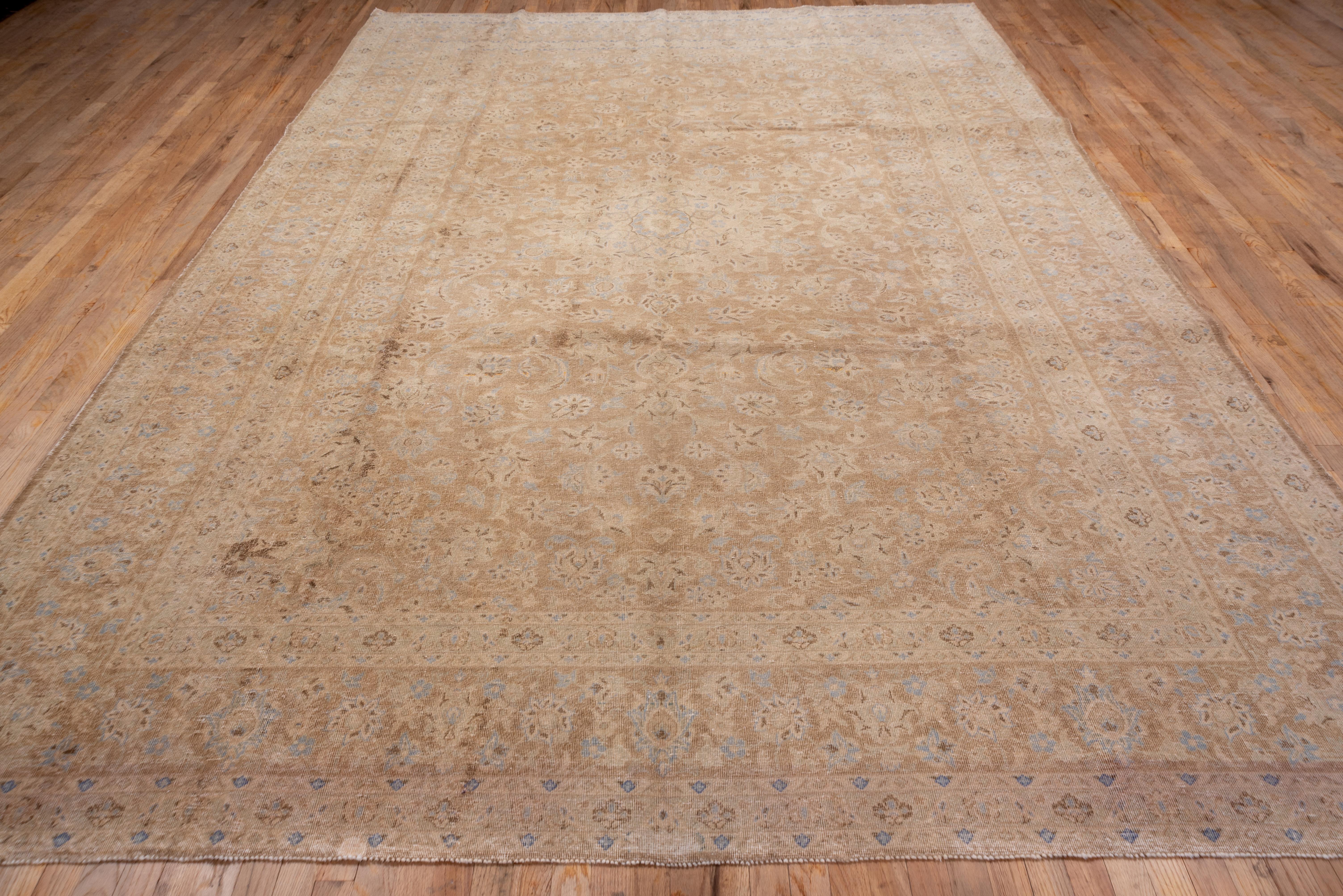 Hand-Knotted Persian Tabriz Carpet, Light Palette For Sale