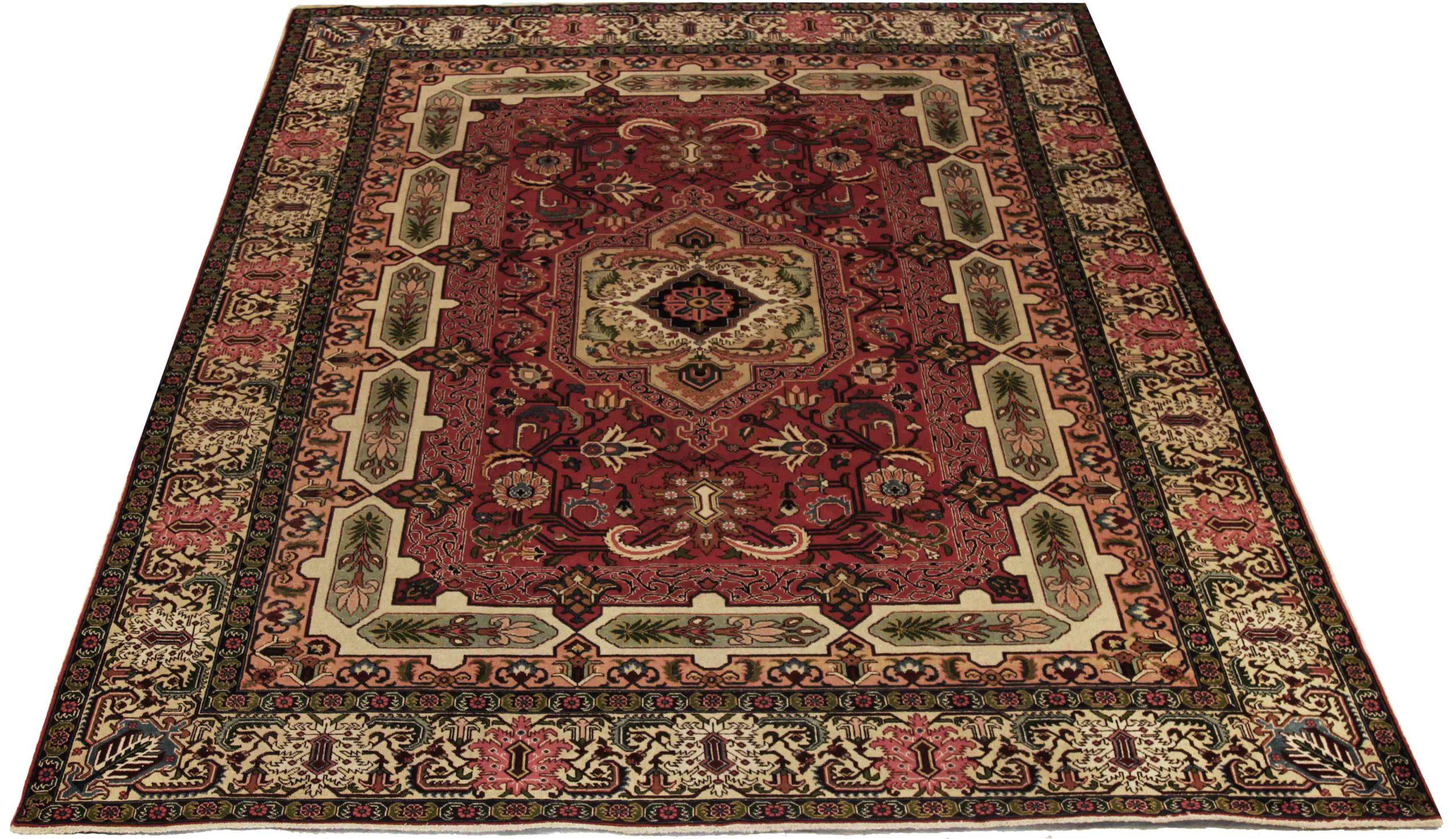 Discover the elegance of Persian Tabriz featuring beautiful craftsmanship. Designed with meticulous attention to detail, this exclusive design is perfect for enhancing your space.