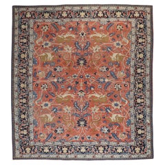 Tappeto persiano Tabriz con immagini di animali da caccia