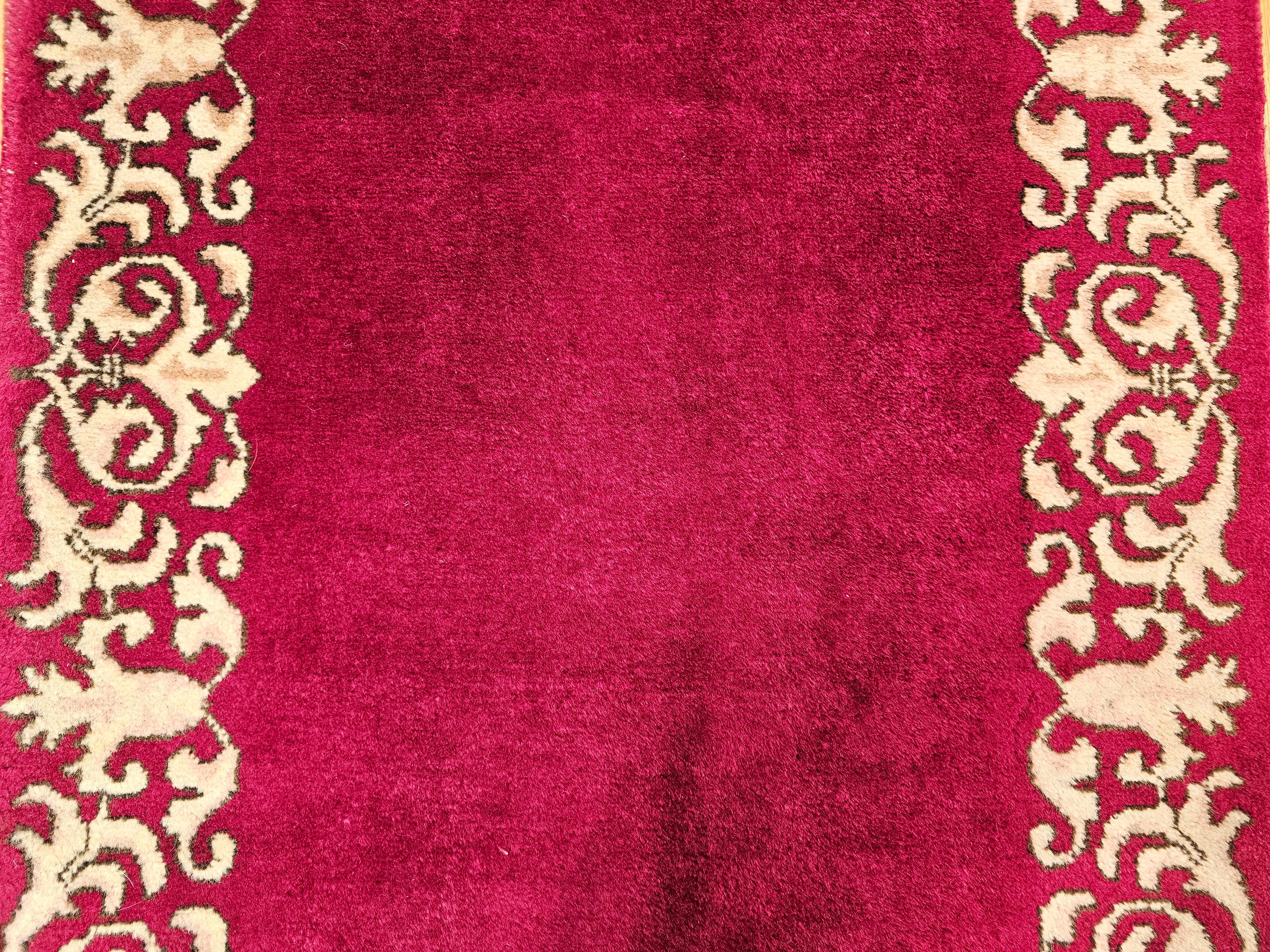 Persian Tabriz Long Runner in an Open Field Pattern in Crimson, Ivory, Tan For Sale 4