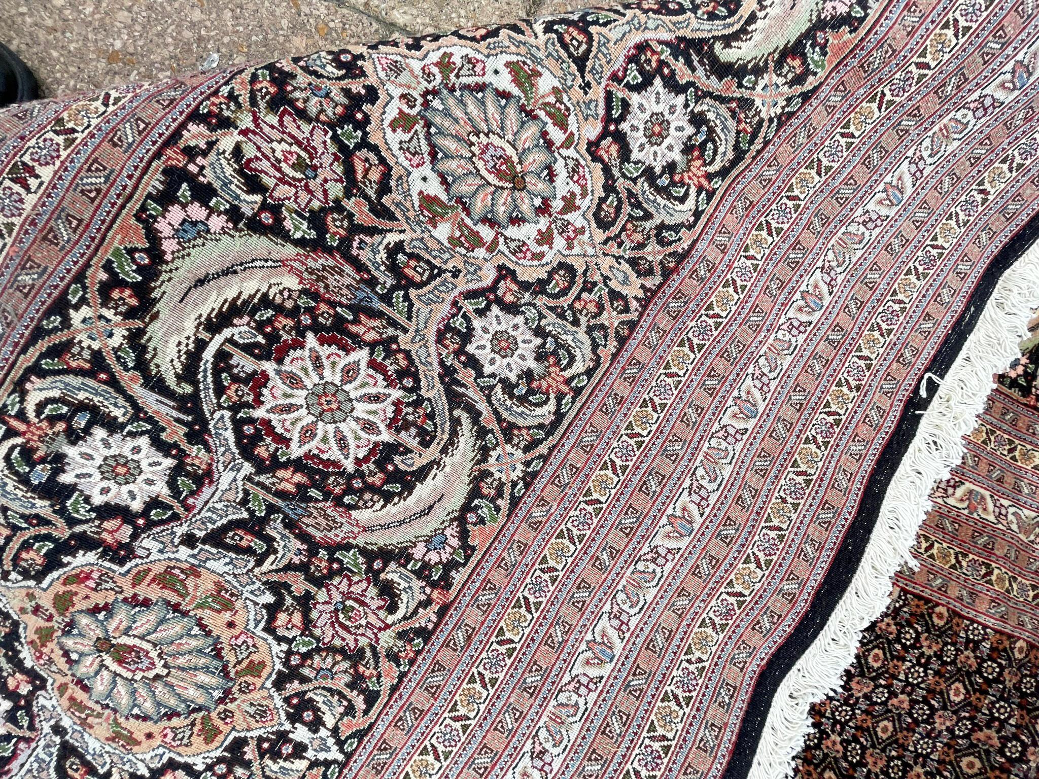 Hand-Woven Persian Tabriz Mahi Carpet For Sale