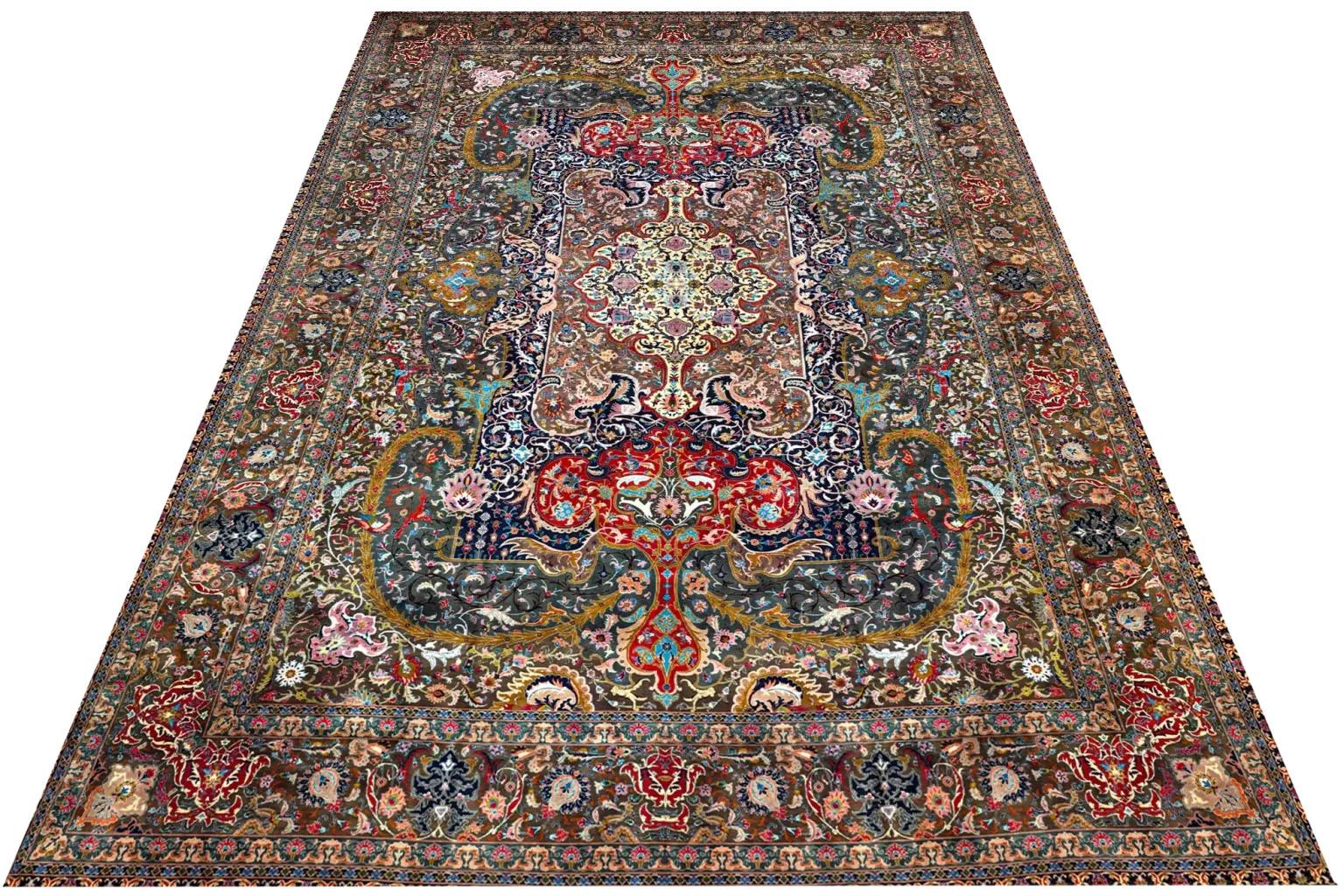 Tessuto a mano Tappeti persiani Tabriz Circa 1880 - 67125 in vendita