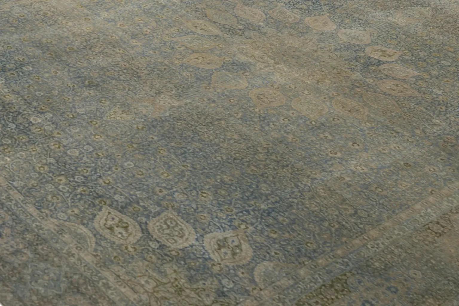 20th Century Persian Tabriz Over Size Rug - Blue Green Taupe Design For Sale