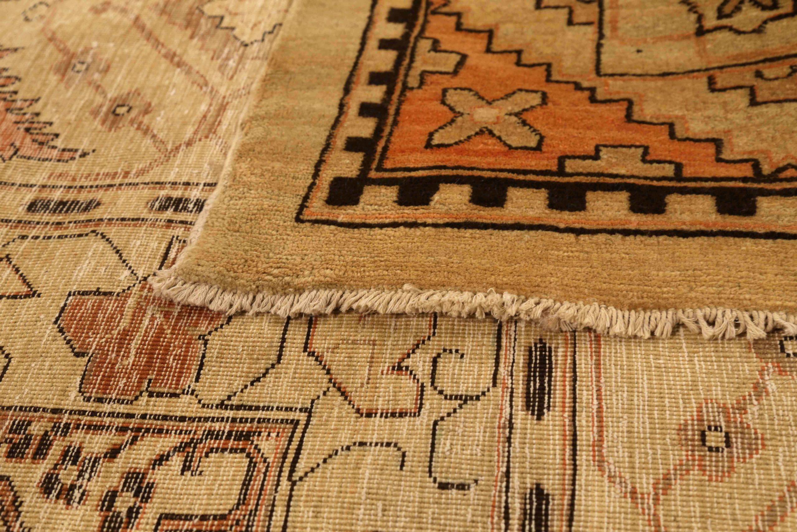 Persische Tabriz Over Size Teppich CIRCA 1880 - Wolle Brown Elfenbein Rosa 71955 im Zustand „Hervorragend“ im Angebot in Dallas, TX