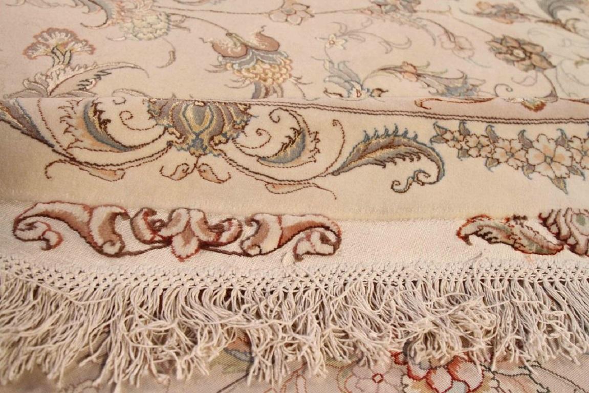 Persische Tabriz Over Size Teppich CIRCA 1990 - Wolle Brown Elfenbein Taupe 70595 (20. Jahrhundert) im Angebot