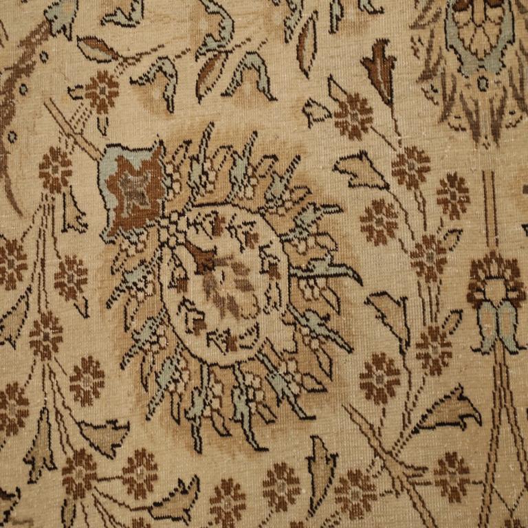 Iracheno Tappeto persiano Tabriz Over Size - Lana Blu Marrone Avorio Taupe - 94653 in vendita